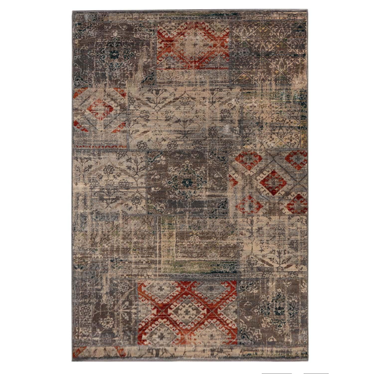 Amara Modern Distressed Patchwork Indoor Area Rug or Runner - Blue Nile Mills