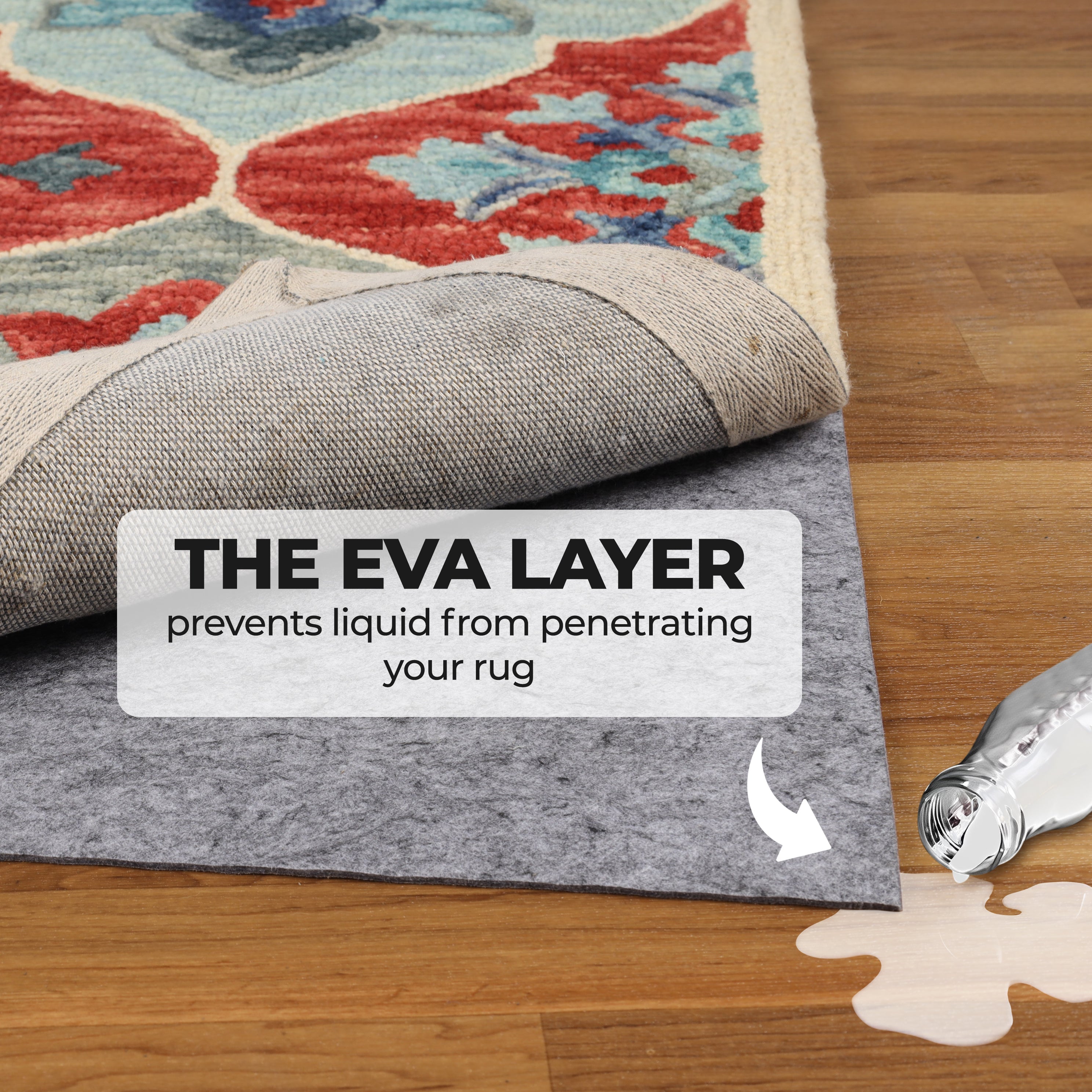 Lynn Non Slip Polyester Felt & Rubber Indoor Area Rug Pad With Coating - Blue Nile Mills