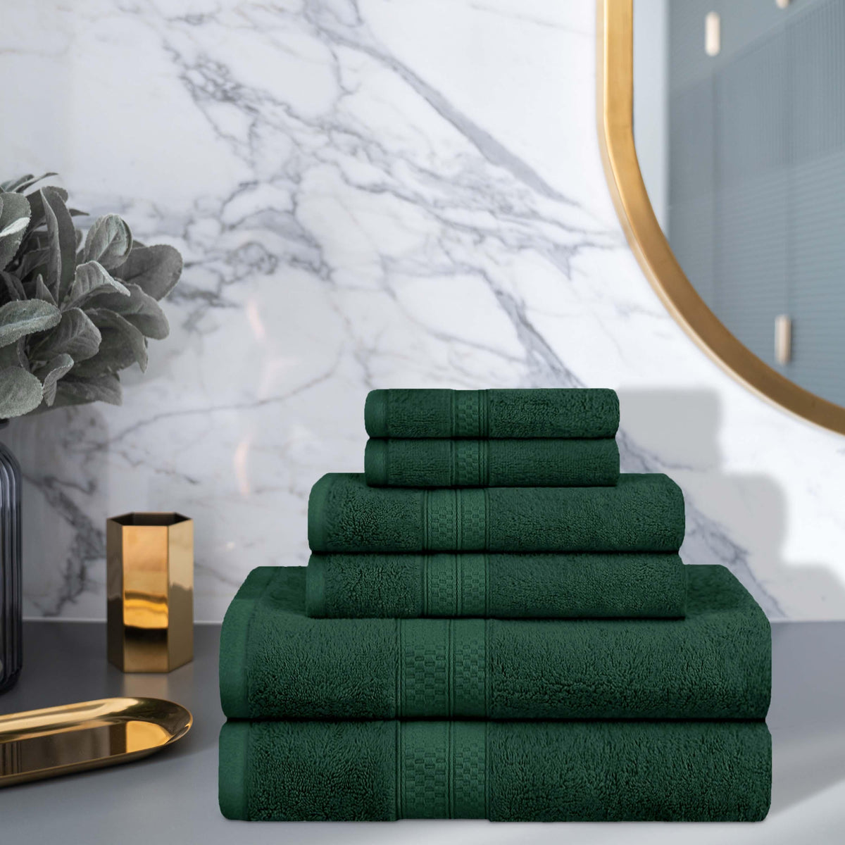 Ultra-Soft Rayon from Bamboo Cotton Blend 6 Piece Towel Set - Blue Nile Mills
