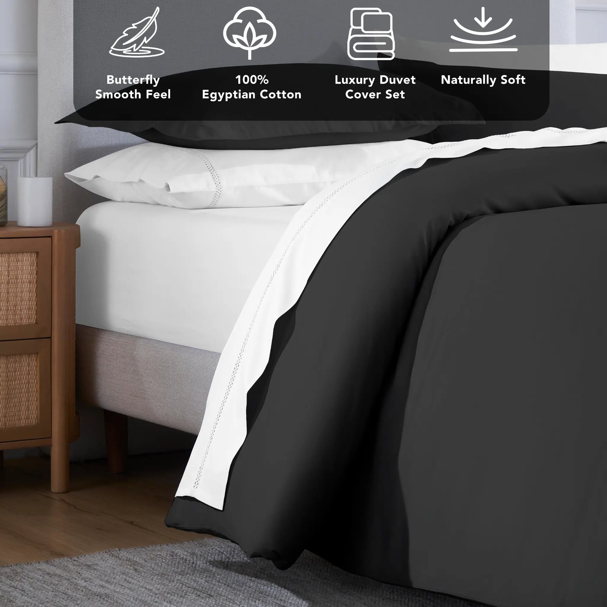 Egyptian Cotton 650 Thread Count Solid Duvet Cover Set - Blue Nile Mills