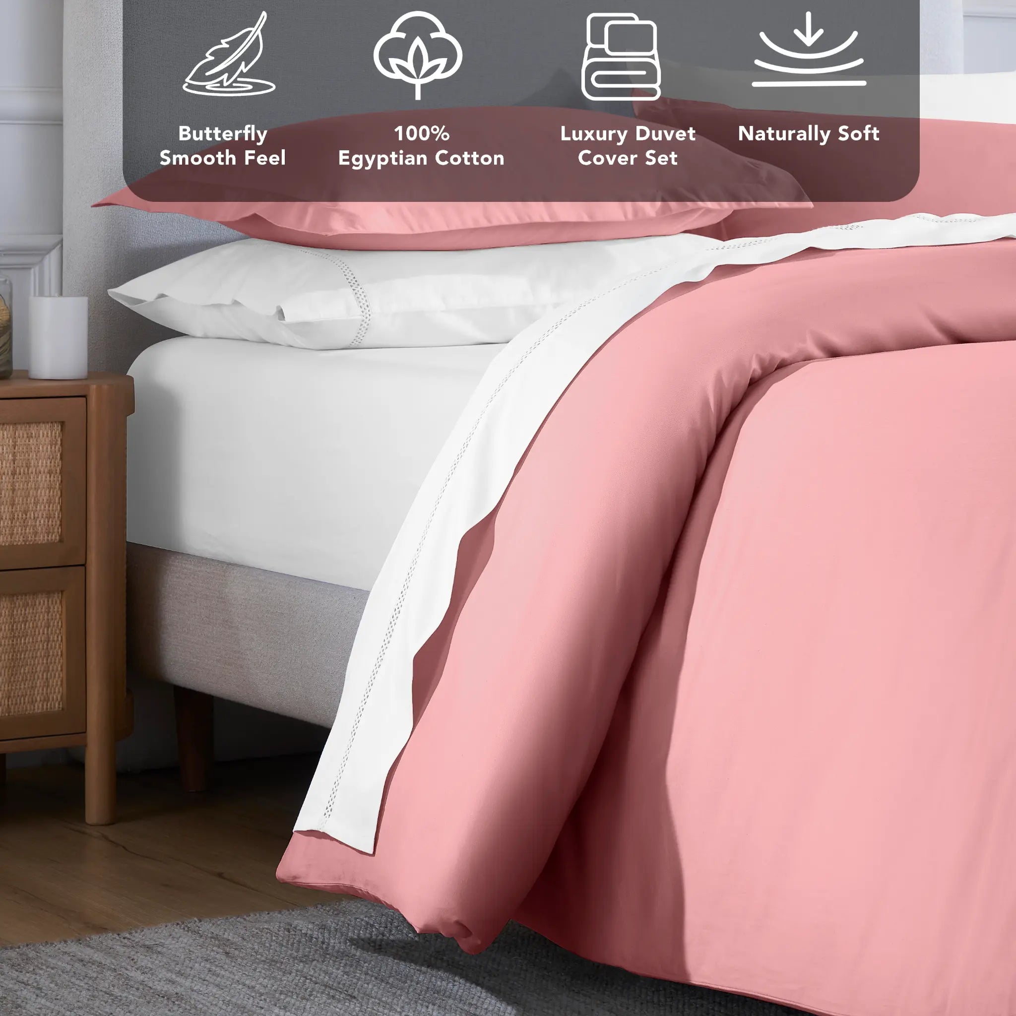 Egyptian Cotton 650 Thread Count Solid Duvet Cover Set - Blue Nile Mills