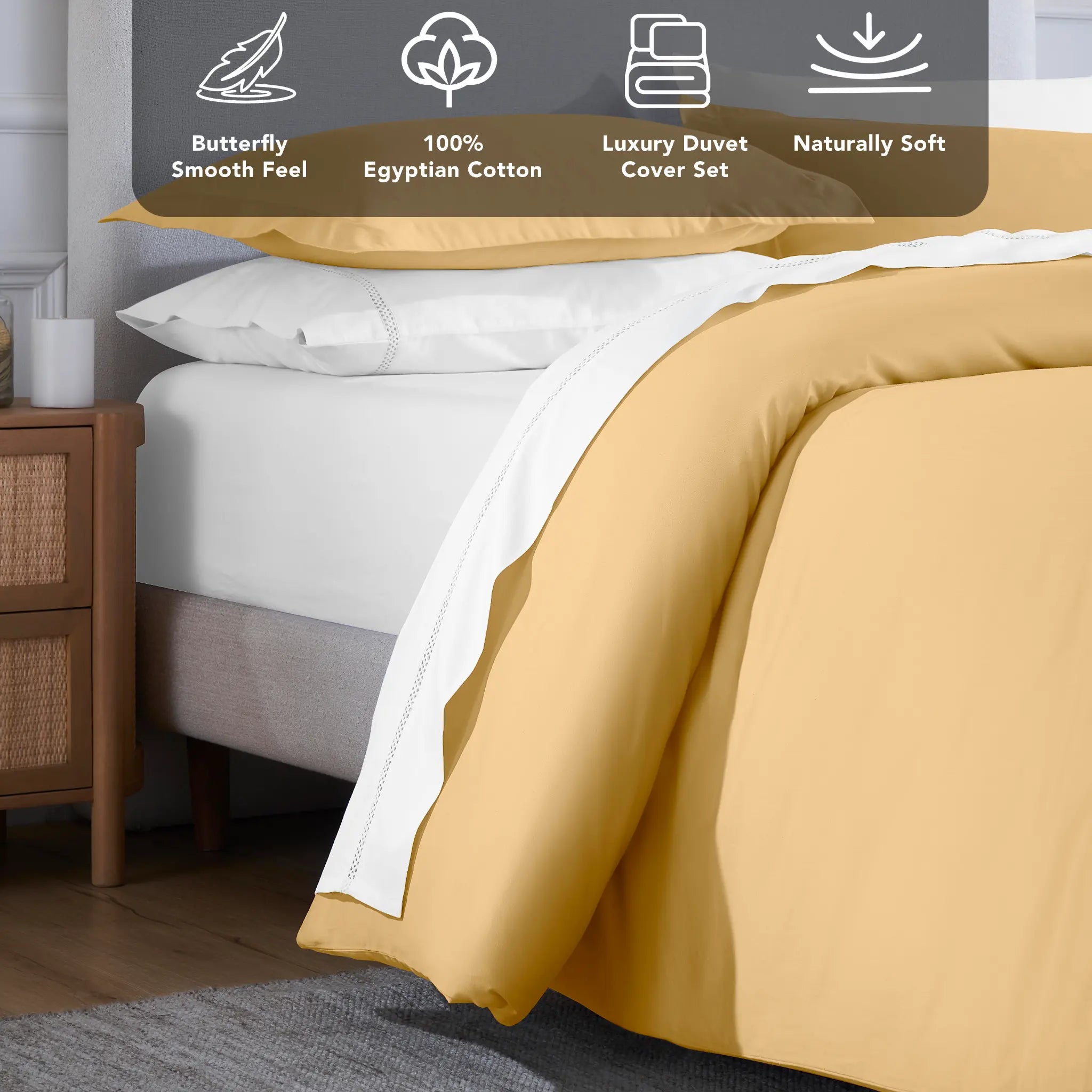 Egyptian Cotton 650 Thread Count Solid Duvet Cover Set - Blue Nile Mills