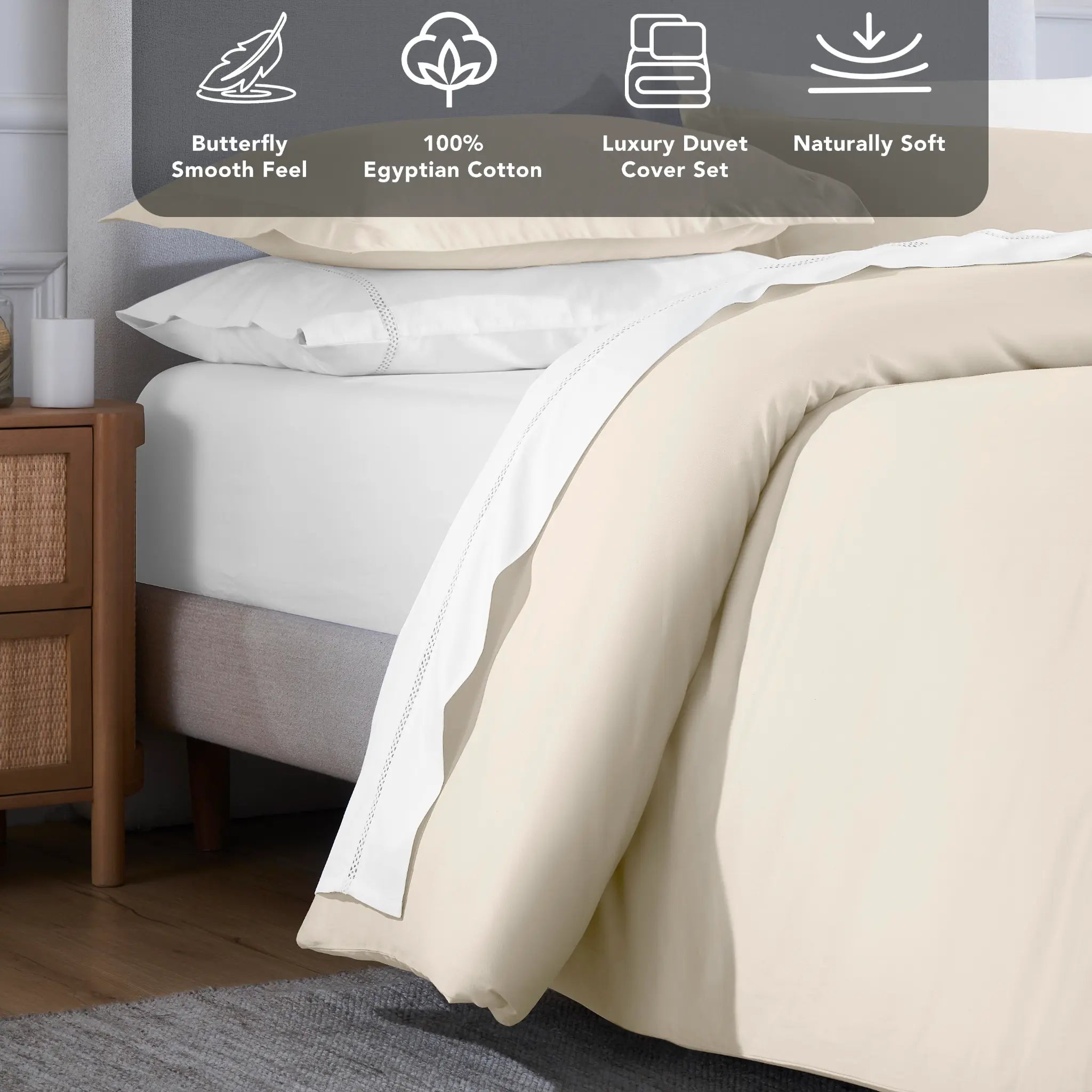 Egyptian Cotton 650 Thread Count Solid Duvet Cover Set - Blue Nile Mills