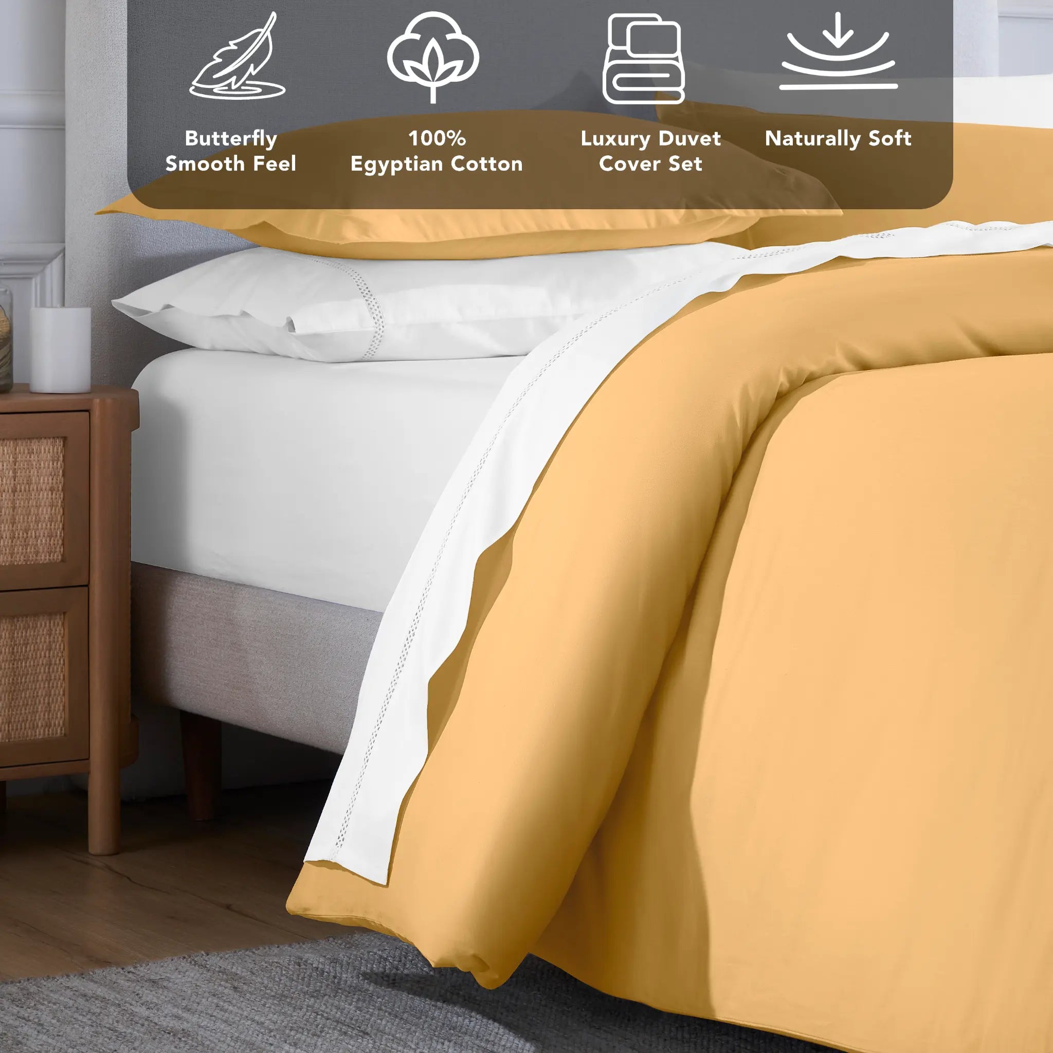 Egyptian Cotton 650 Thread Count Solid Duvet Cover Set - Blue Nile Mills