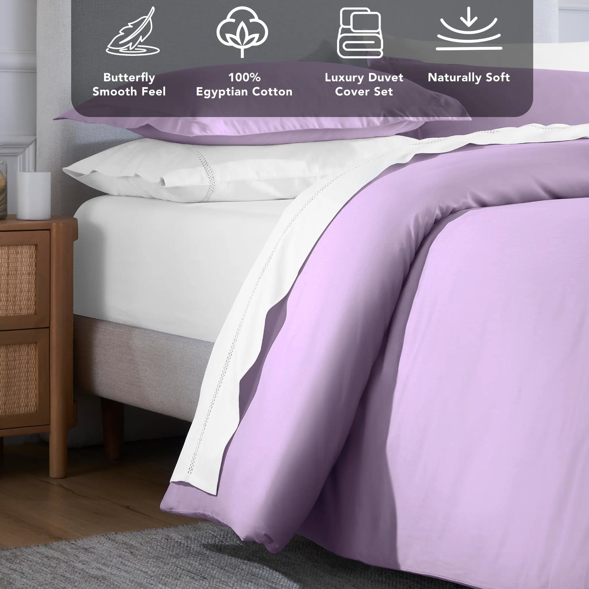 Egyptian Cotton 650 Thread Count Solid Duvet Cover Set - Blue Nile Mills