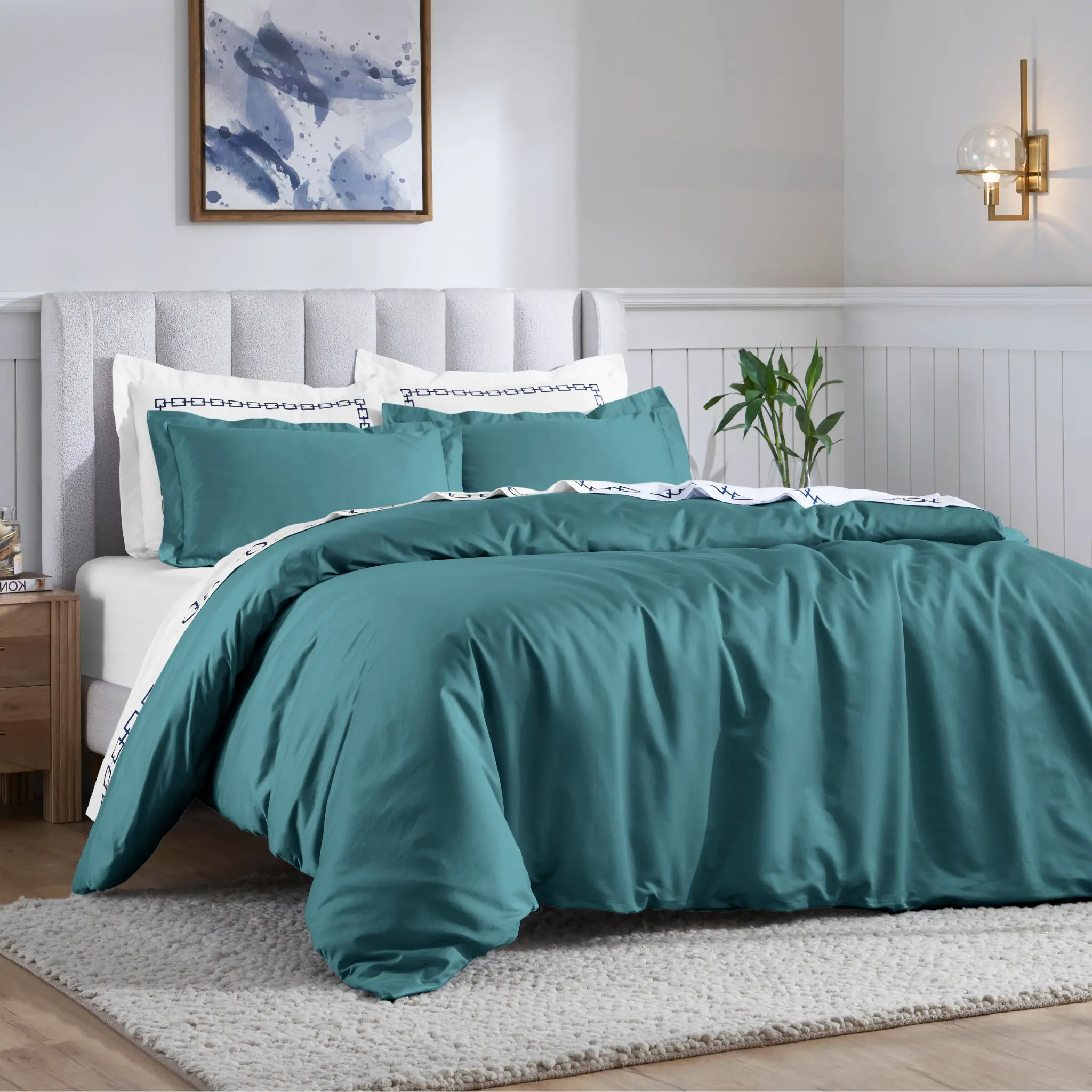 Egyptian Cotton 650 Thread Count Solid Duvet Cover Set - Blue Nile Mills