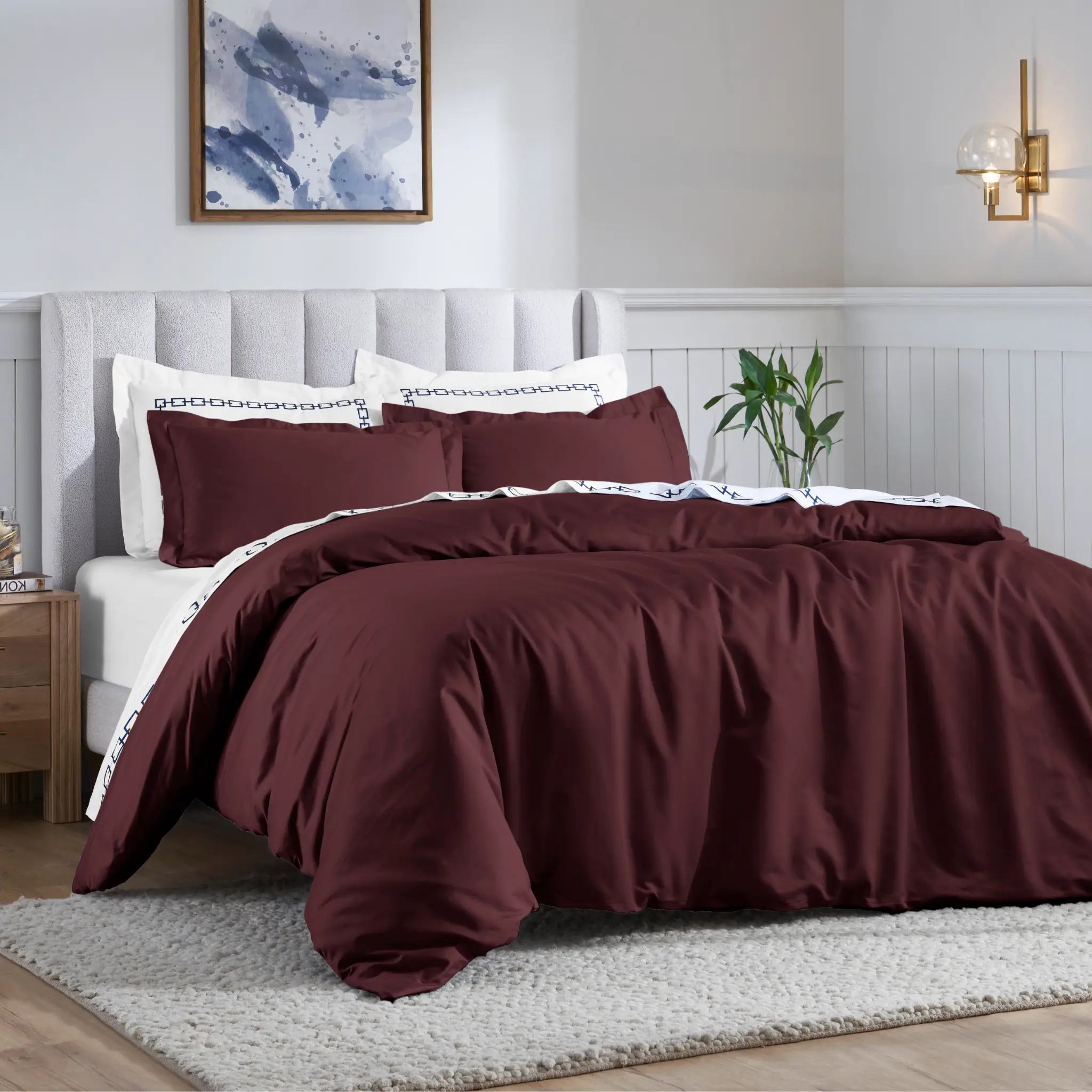 Egyptian Cotton 650 Thread Count Solid Duvet Cover Set - Blue Nile Mills