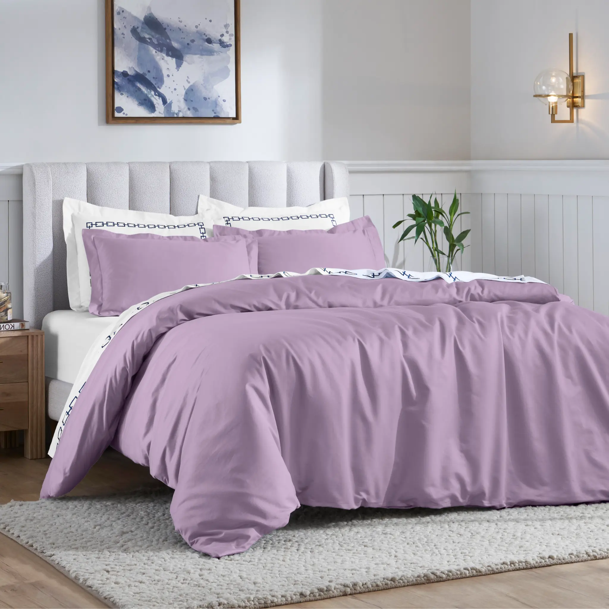 Egyptian Cotton 650 Thread Count Solid Duvet Cover Set - Blue Nile Mills