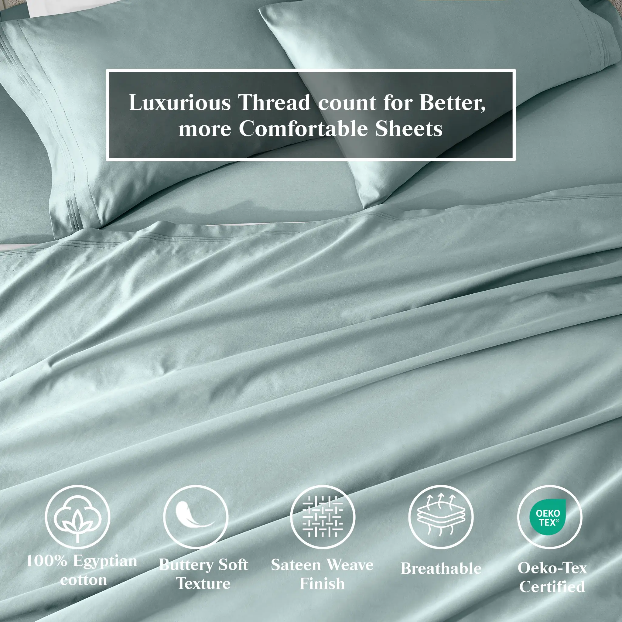 650 Thread Count Egyptian Cotton Solid Pillowcase Set - Blue Nile Mills