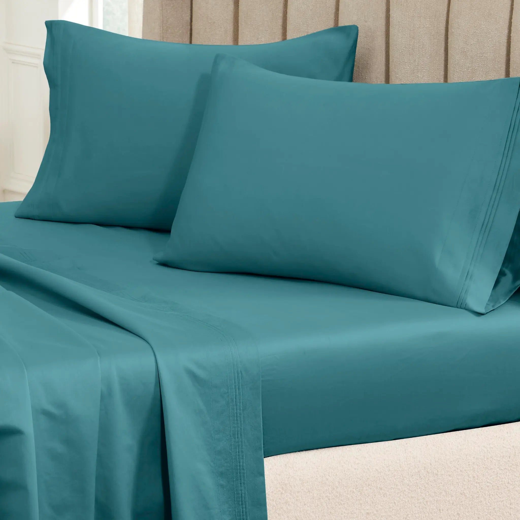 650 Thread Count Egyptian Cotton Solid Pillowcase Set - Blue Nile Mills