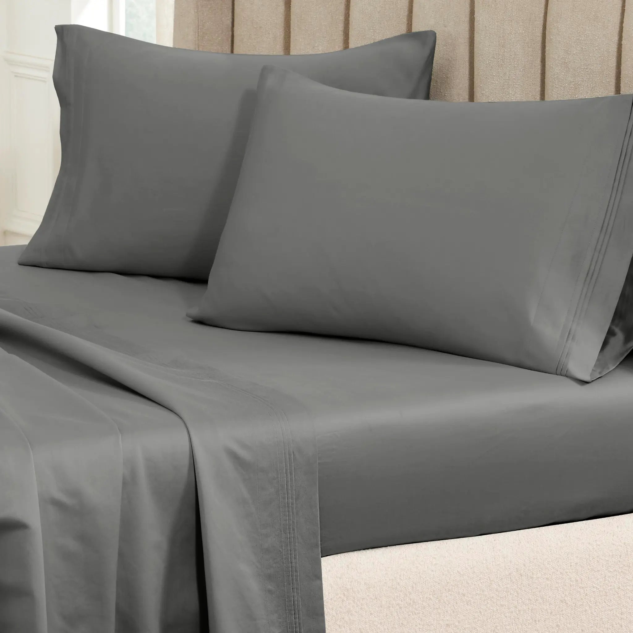 650 Thread Count Egyptian Cotton Solid Pillowcase Set - Blue Nile Mills