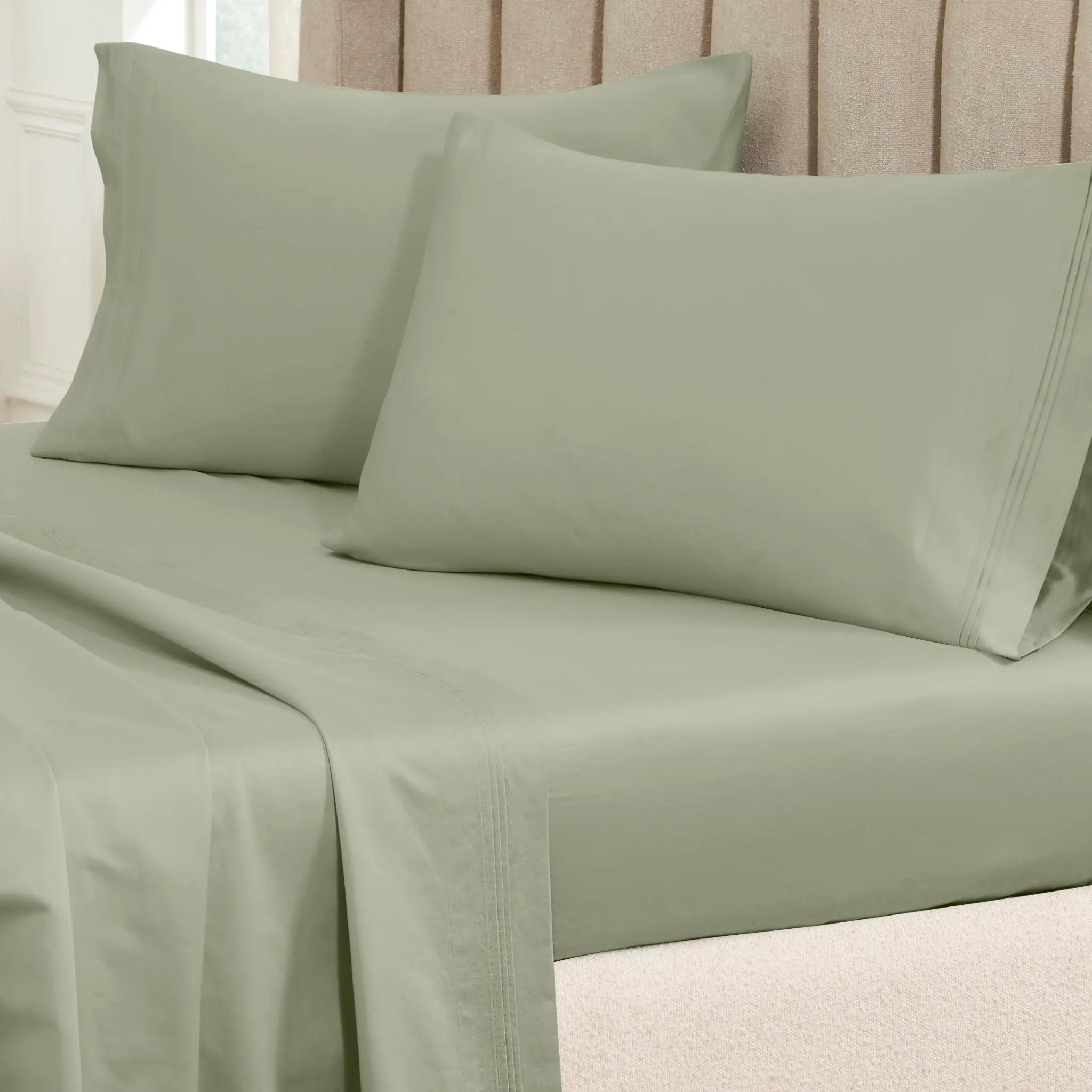 650 Thread Count Egyptian Cotton Solid Pillowcase Set - Blue Nile Mills