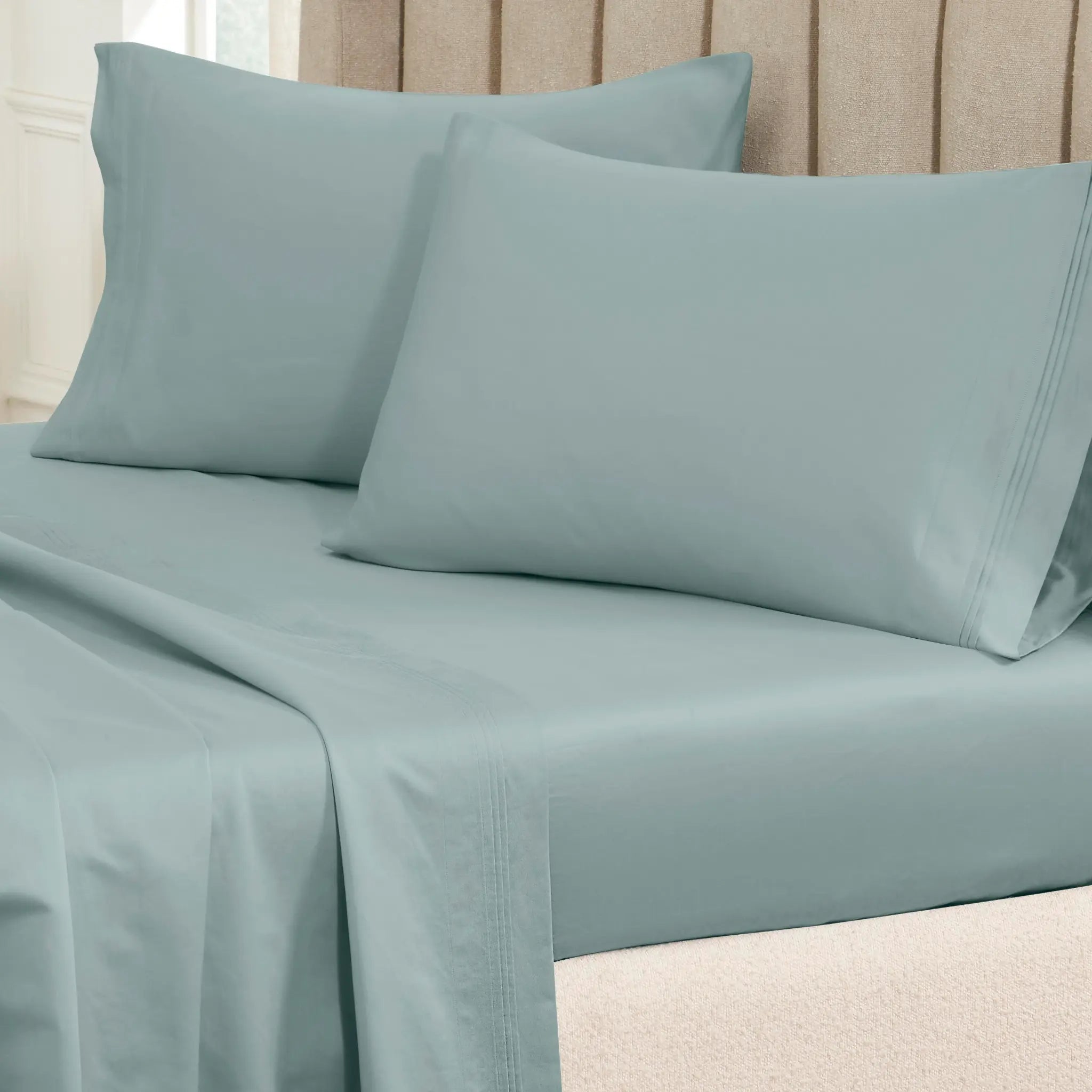 650 Thread Count Egyptian Cotton Solid Pillowcase Set - Blue Nile Mills