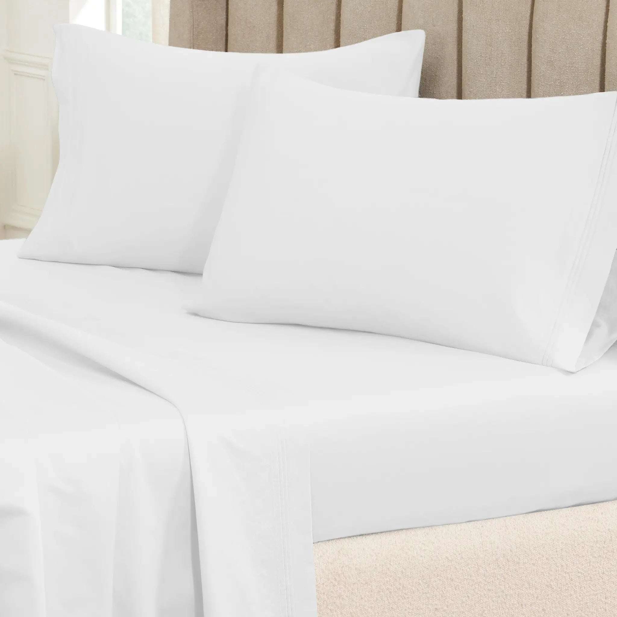 650 Thread Count Egyptian Cotton Solid Pillowcase Set - Blue Nile Mills