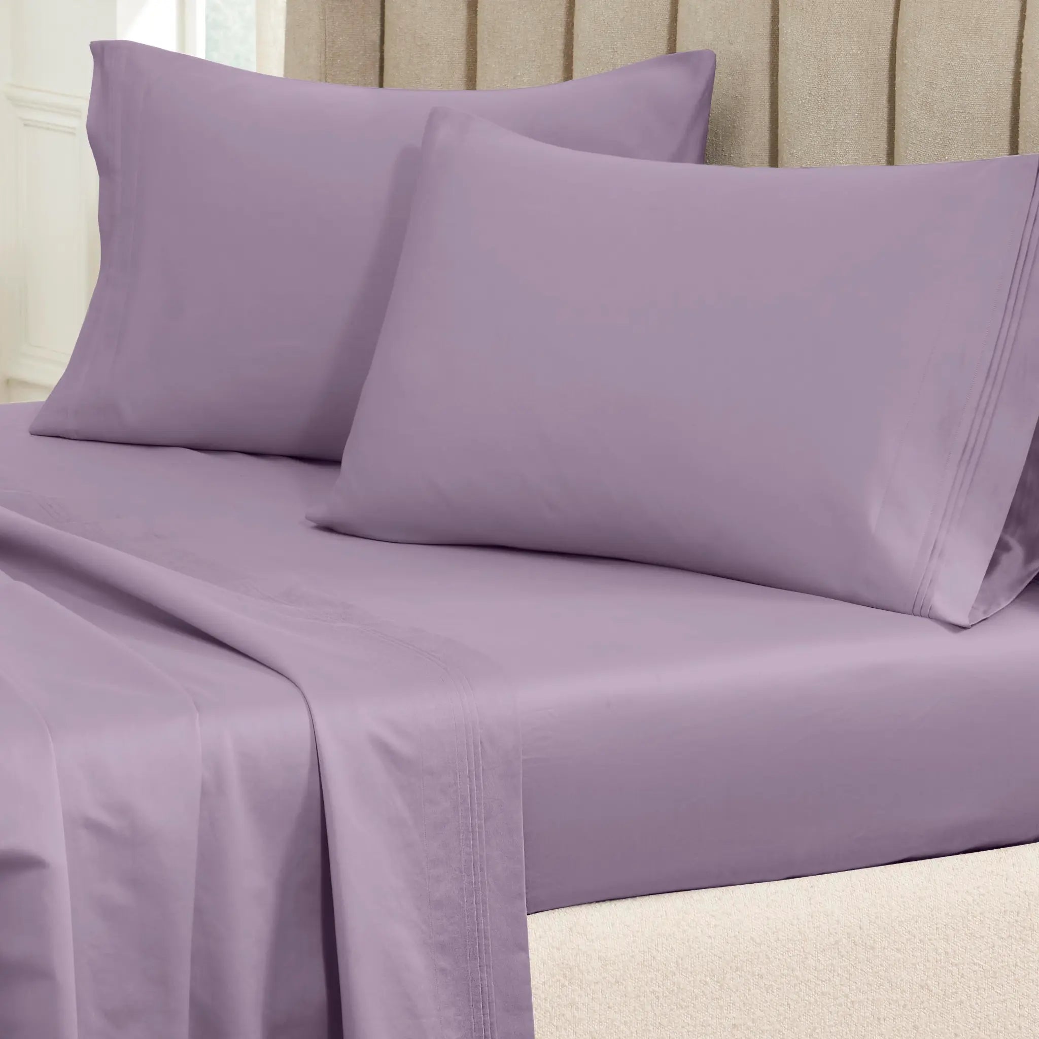 650 Thread Count Egyptian Cotton Solid Pillowcase Set - Blue Nile Mills