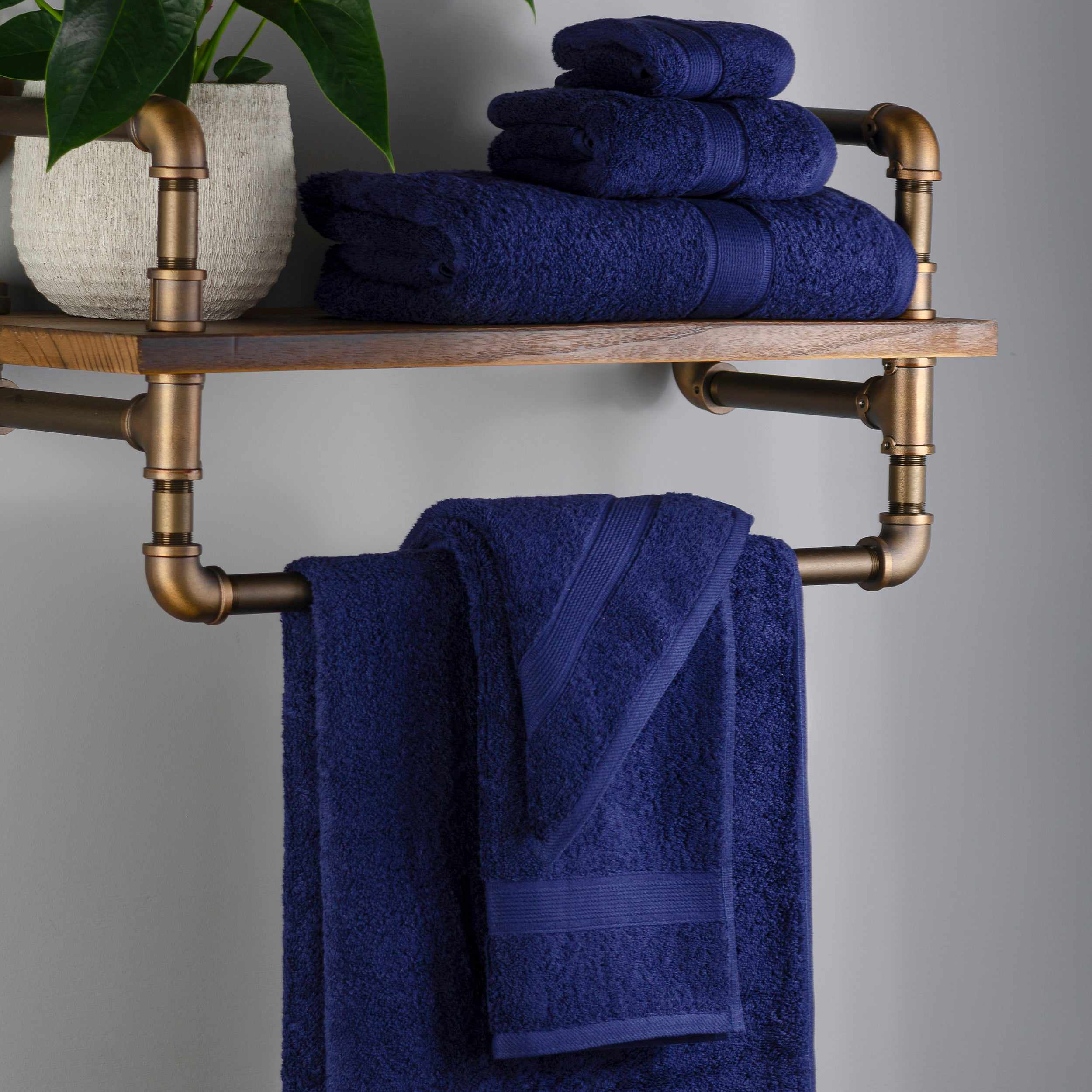 Organic Cotton Solid Plush Assorted 6 Piece Towel Set - Blue Nile Mills