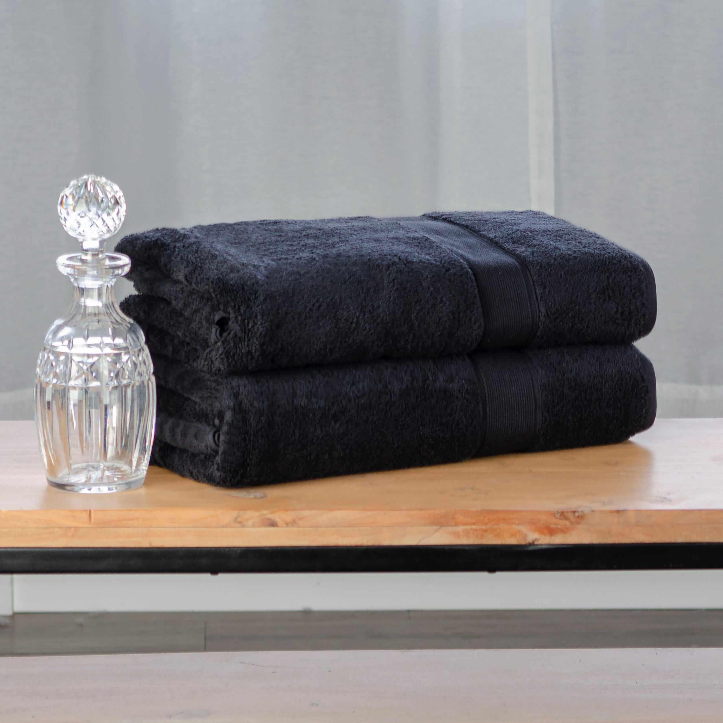 Organic Solid 650 GSM 2 Pieces Bath Sheet Set - Blue Nile Mills