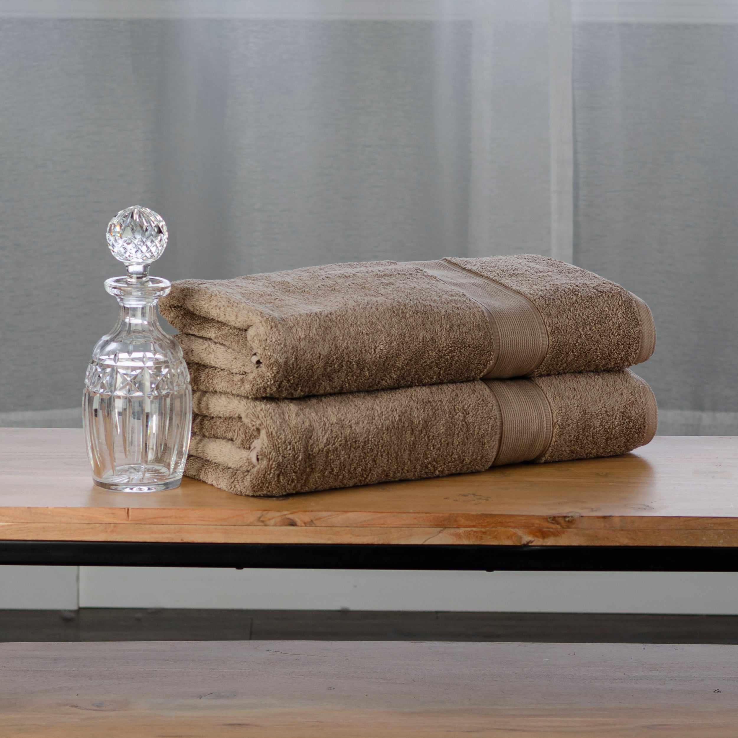 Organic Solid 650 GSM 2 Pieces Bath Sheet Set - Blue Nile Mills