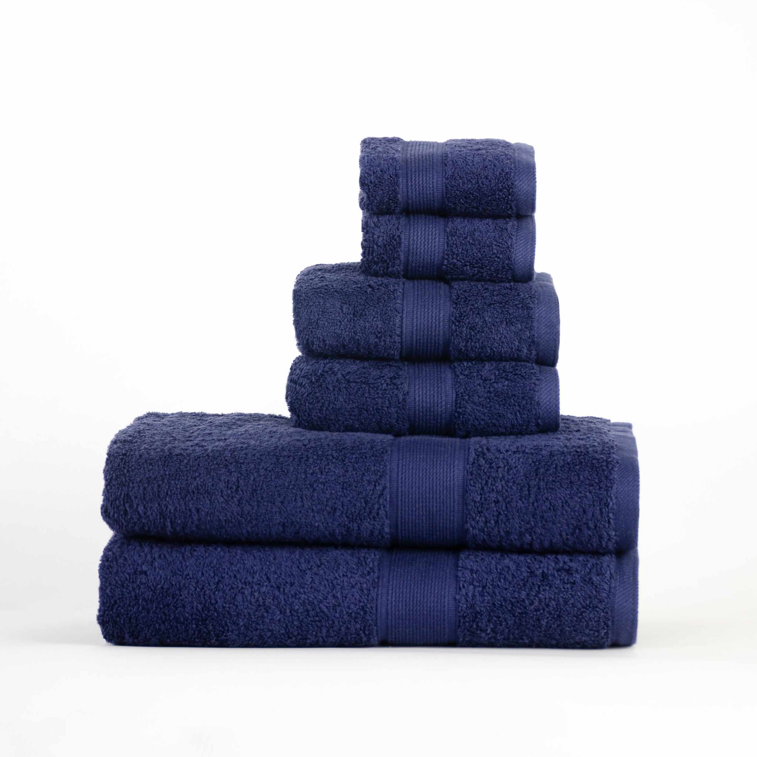 Organic Cotton Solid Plush Assorted 6 Piece Towel Set - Blue Nile Mills