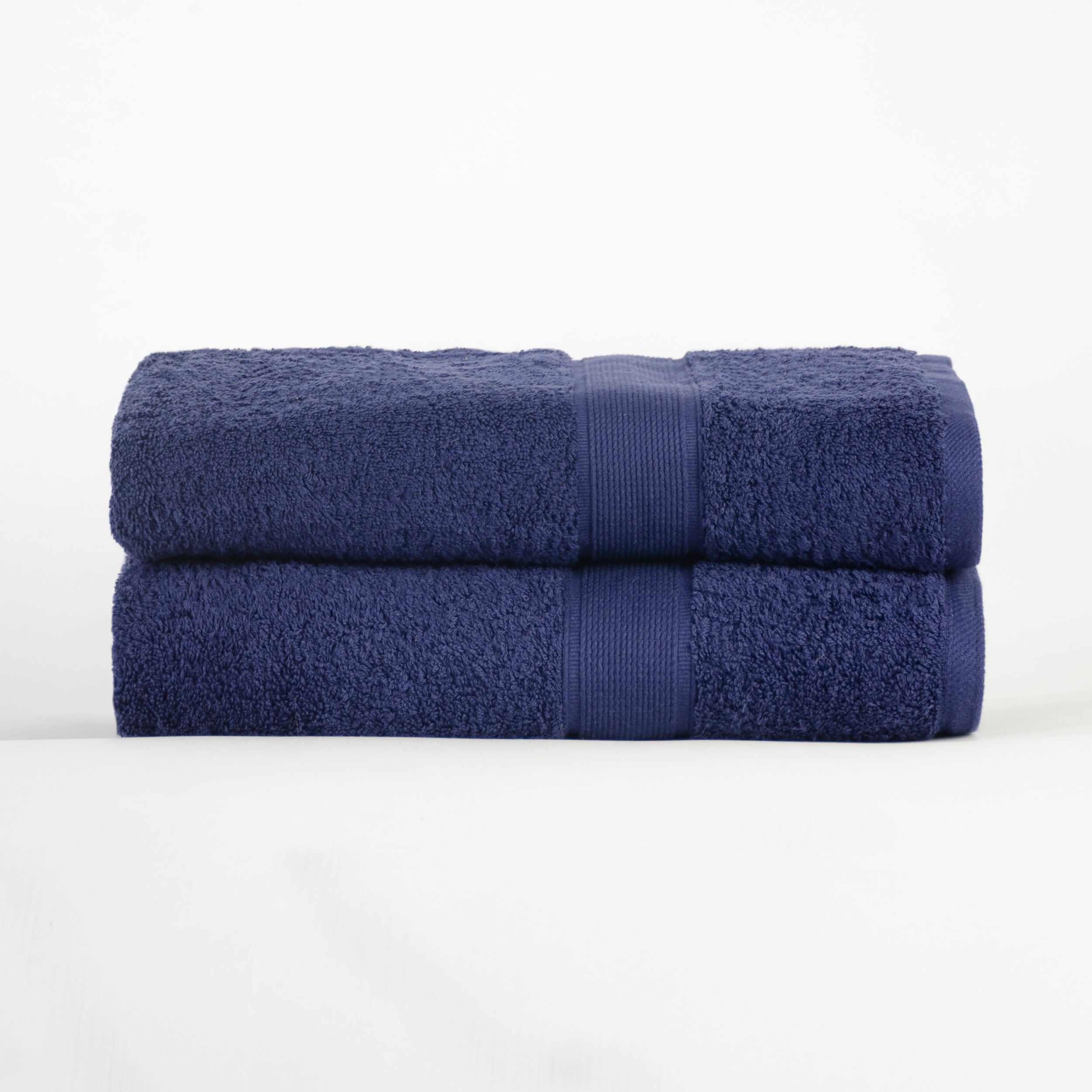 Organic Solid 650 GSM 2 Pieces Bath Sheet Set - Blue Nile Mills