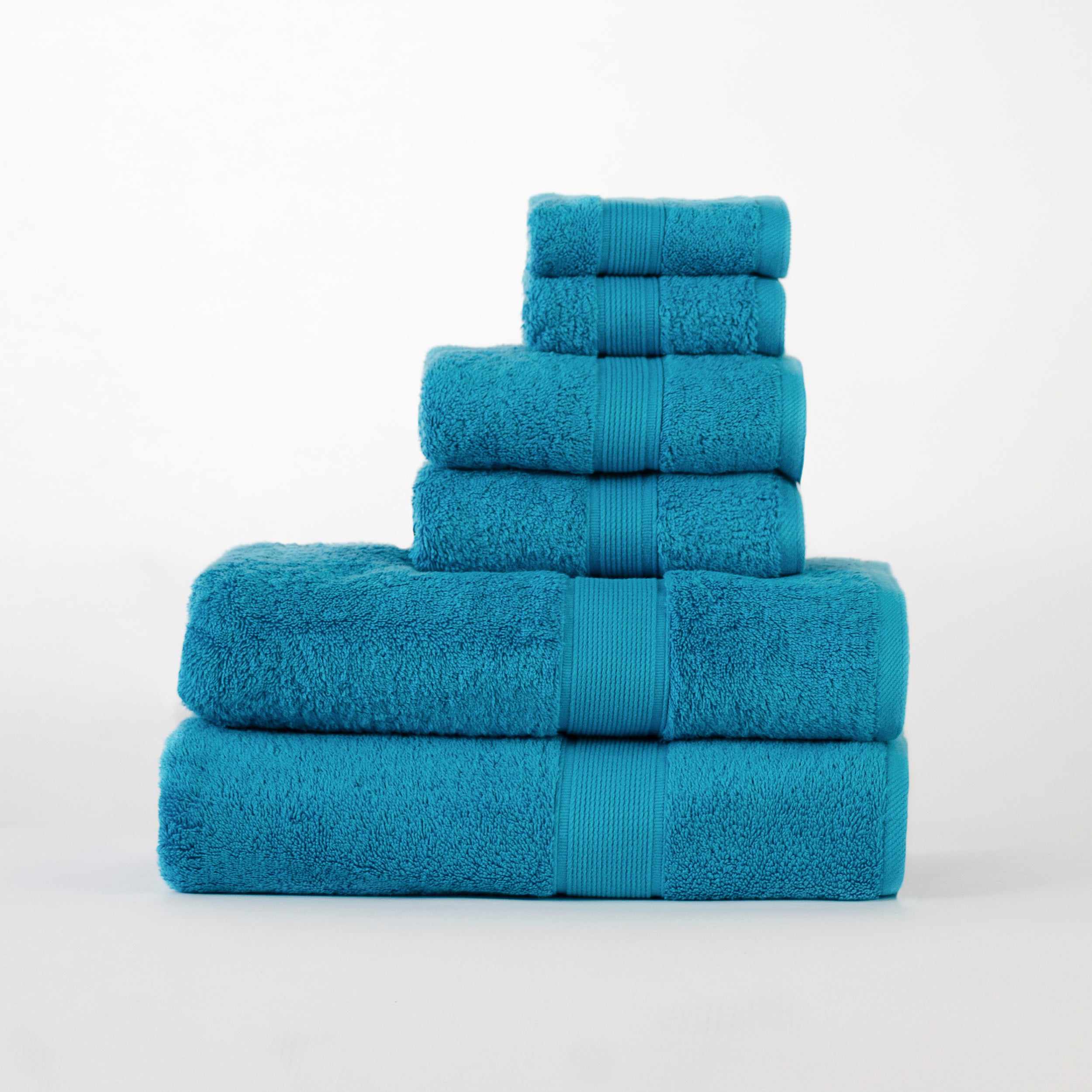 Organic Cotton Solid Plush Assorted 6 Piece Towel Set - Blue Nile Mills