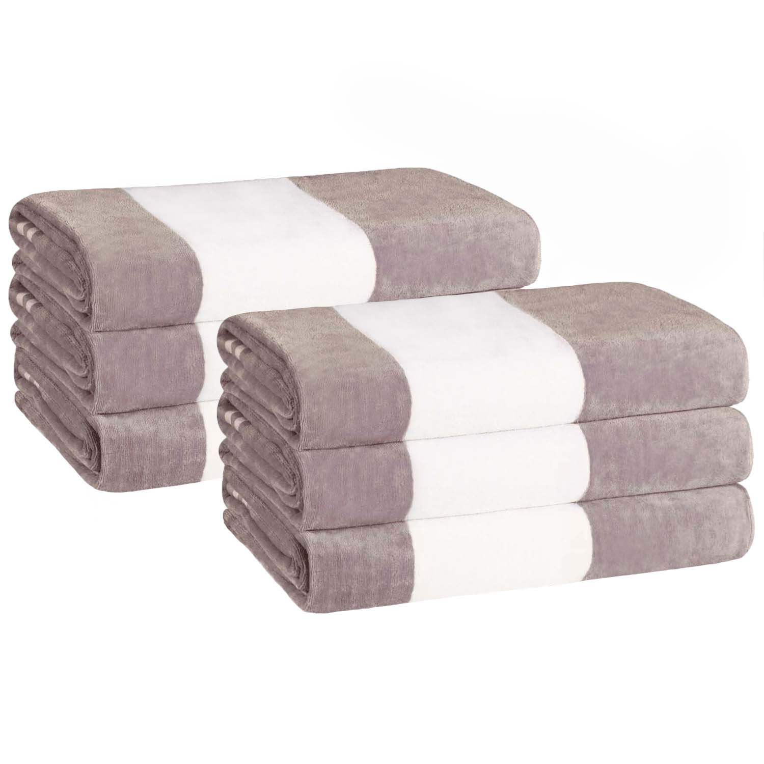 Cabana Stripe Oversized Cotton Beach Towel Set Of 2, 4, 6 - Blue Nile Mills