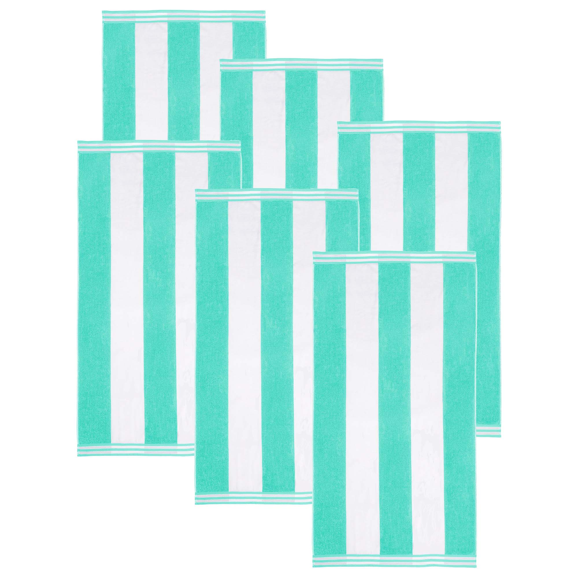 Cabana Stripe Oversized Cotton Beach Towel Set Of 2, 4, 6 - Blue Nile Mills