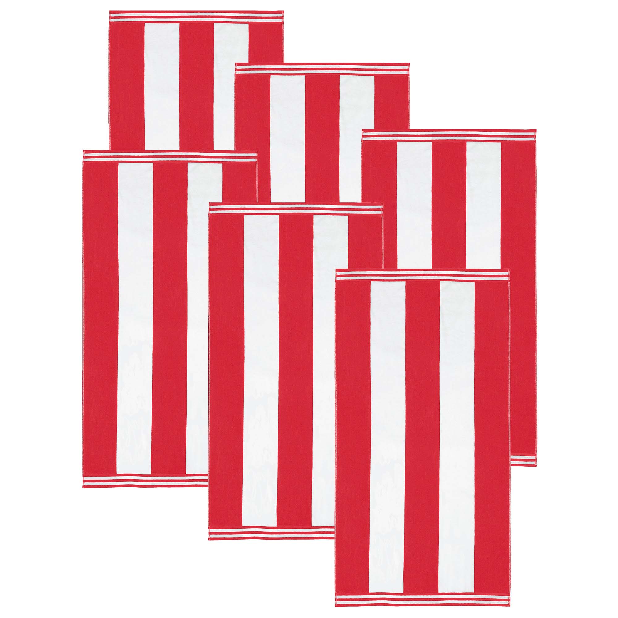 Cabana Stripe Oversized Cotton Beach Towel Set Of 2, 4, 6 - Blue Nile Mills