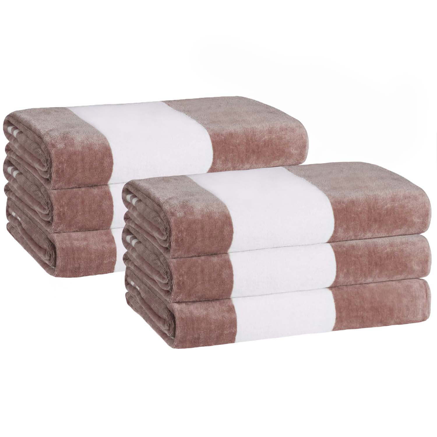 Cabana Stripe Oversized Cotton Beach Towel Set Of 2, 4, 6 - Blue Nile Mills