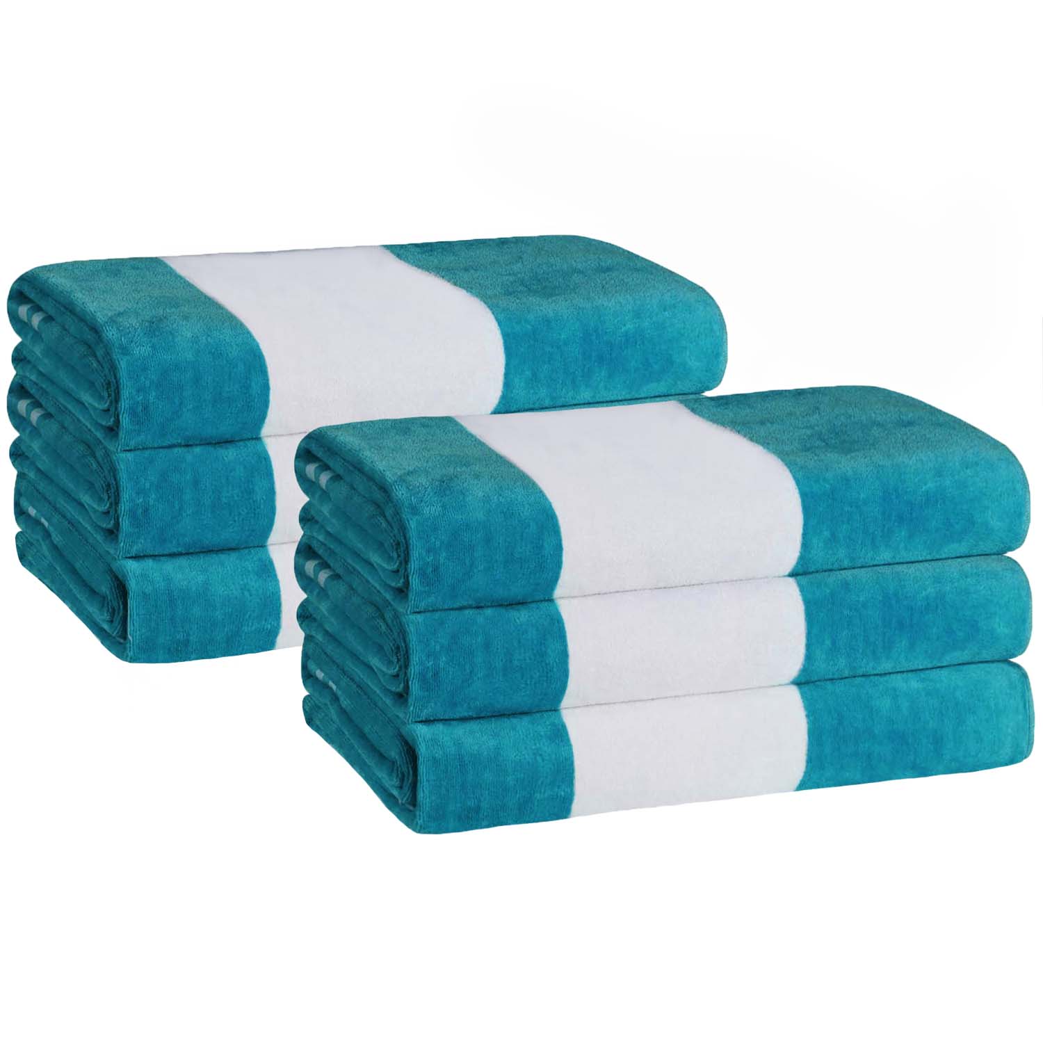 Cabana Stripe Oversized Cotton Beach Towel Set Of 2, 4, 6 - Blue Nile Mills