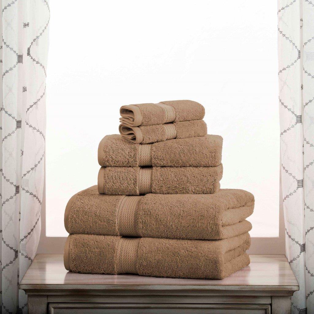 Egyptian Cotton Pile Plush Heavyweight Luxury Soft 6-Piece Towel Set - Blue Nile Mills