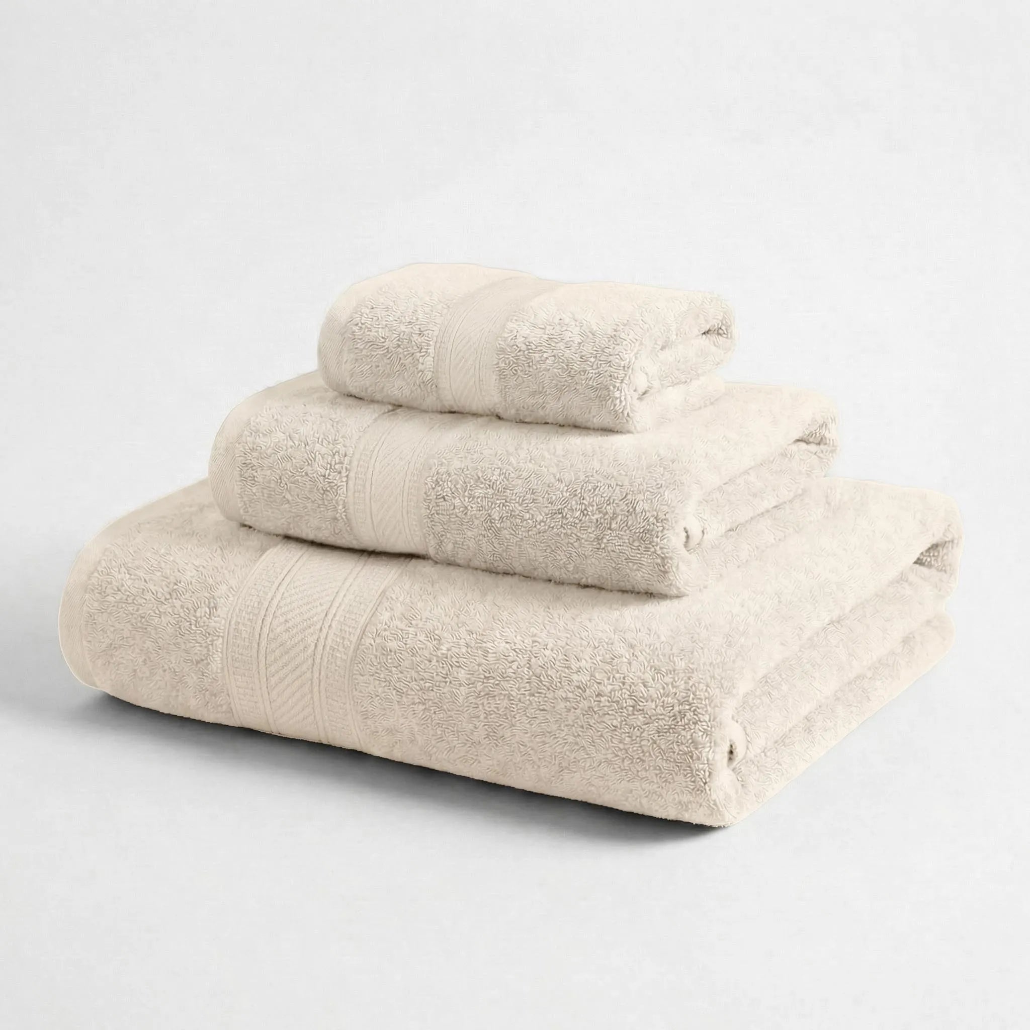 BNM 3-Piece Towels Atlas Cotton Towel Set Plush Terry