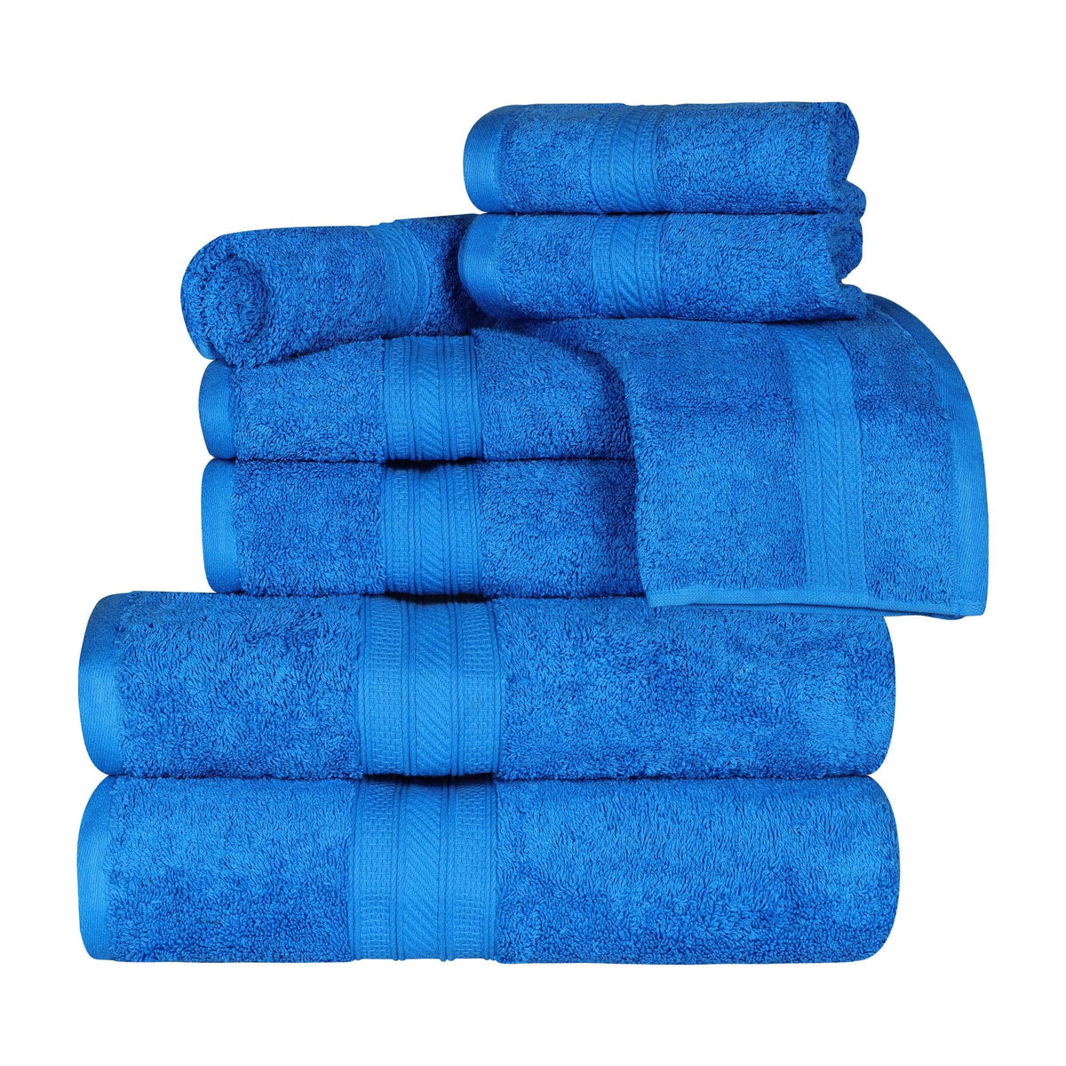 Atlas Cotton Plush Absorbent Heavyweight 8 Piece Towel Set - Blue Nile Mills