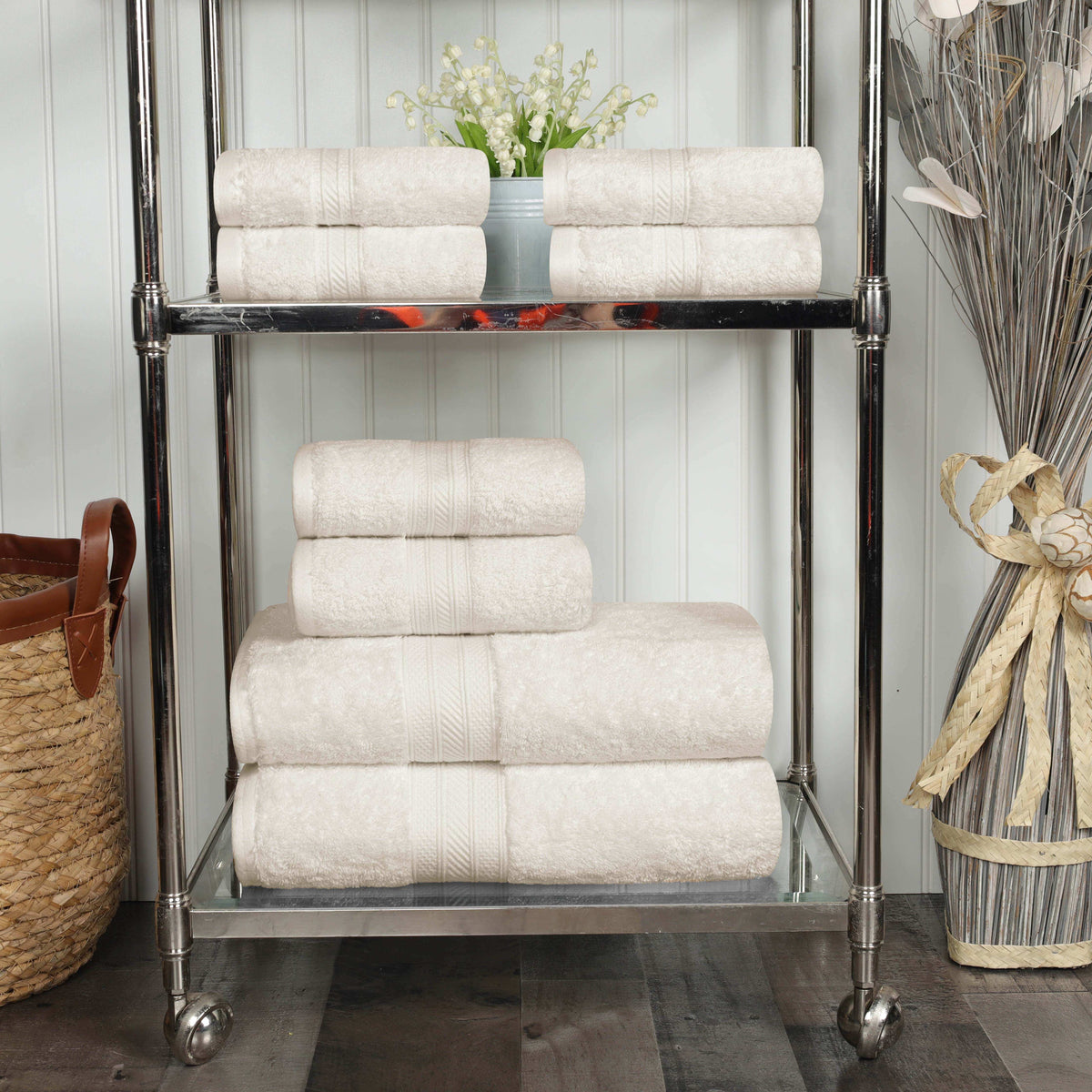 Atlas Cotton Plush Absorbent Heavyweight 8 Piece Towel Set - Blue Nile Mills