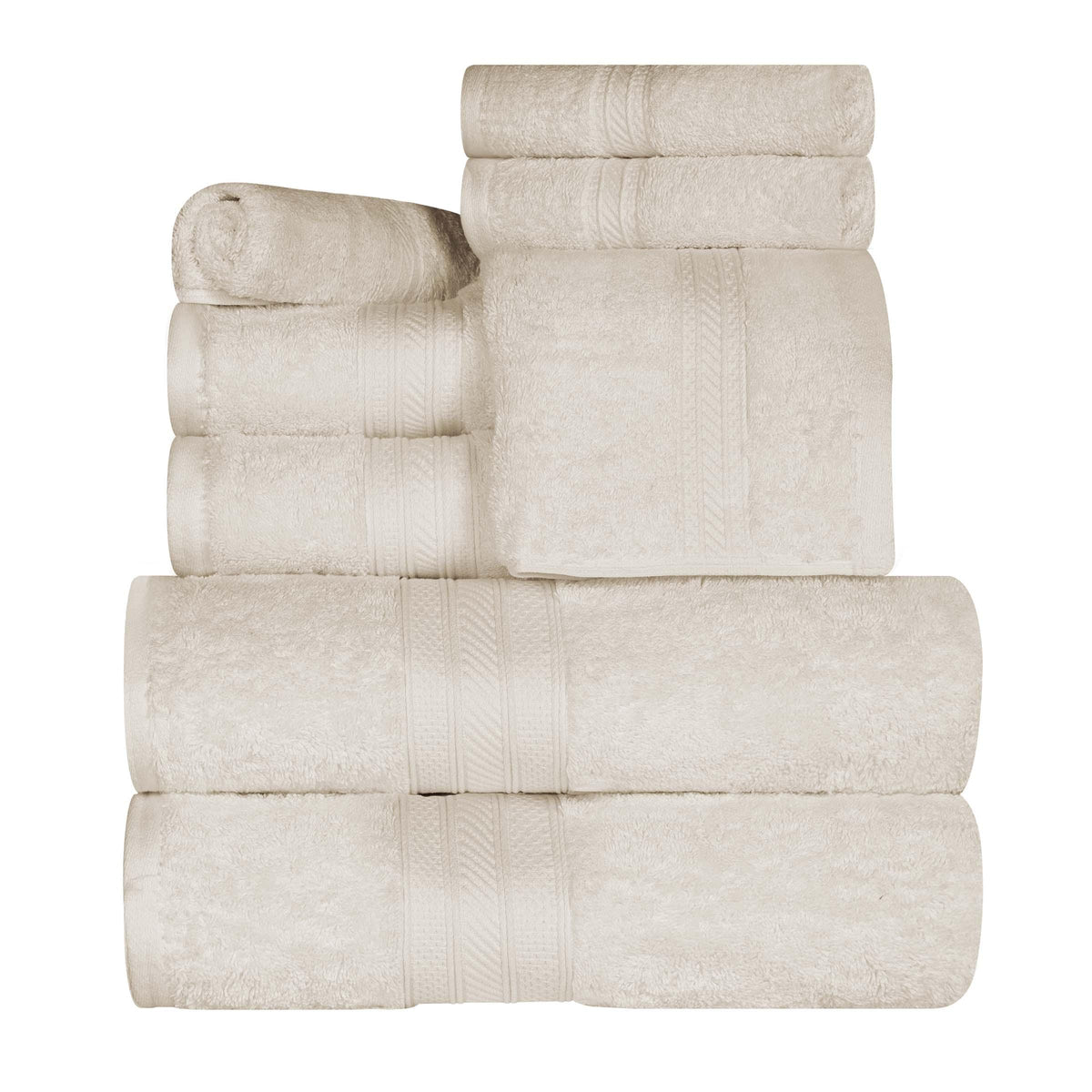 Atlas Cotton Plush Absorbent Heavyweight 8 Piece Towel Set - Blue Nile Mills
