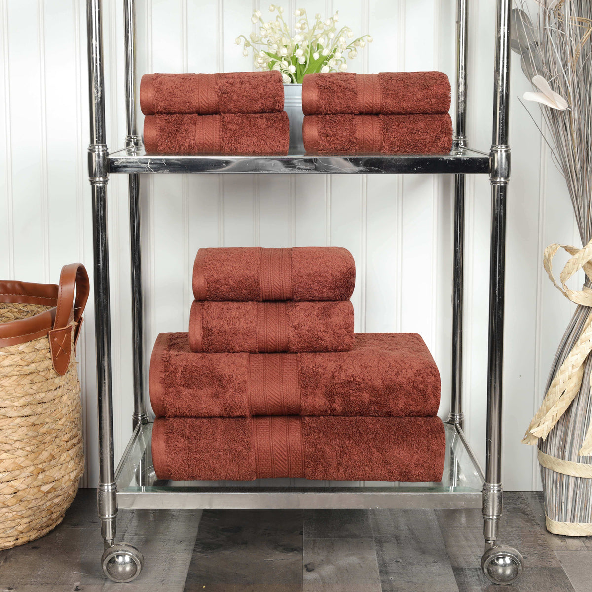 Atlas Cotton Plush Absorbent Heavyweight 8 Piece Towel Set - Blue Nile Mills