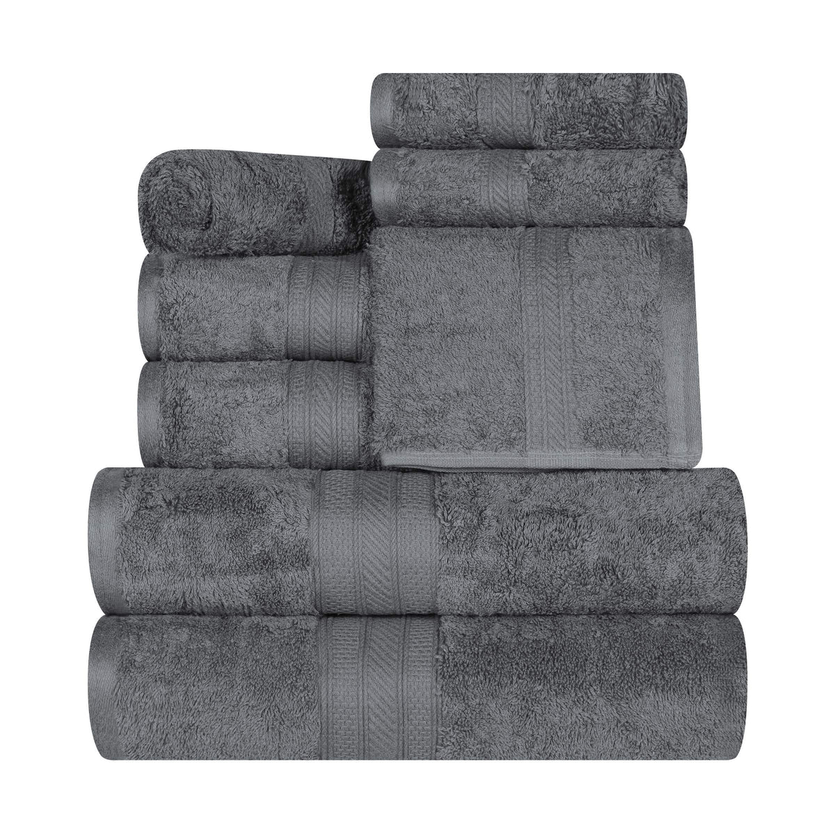 Atlas Cotton Plush Absorbent Heavyweight 8 Piece Towel Set - Blue Nile Mills