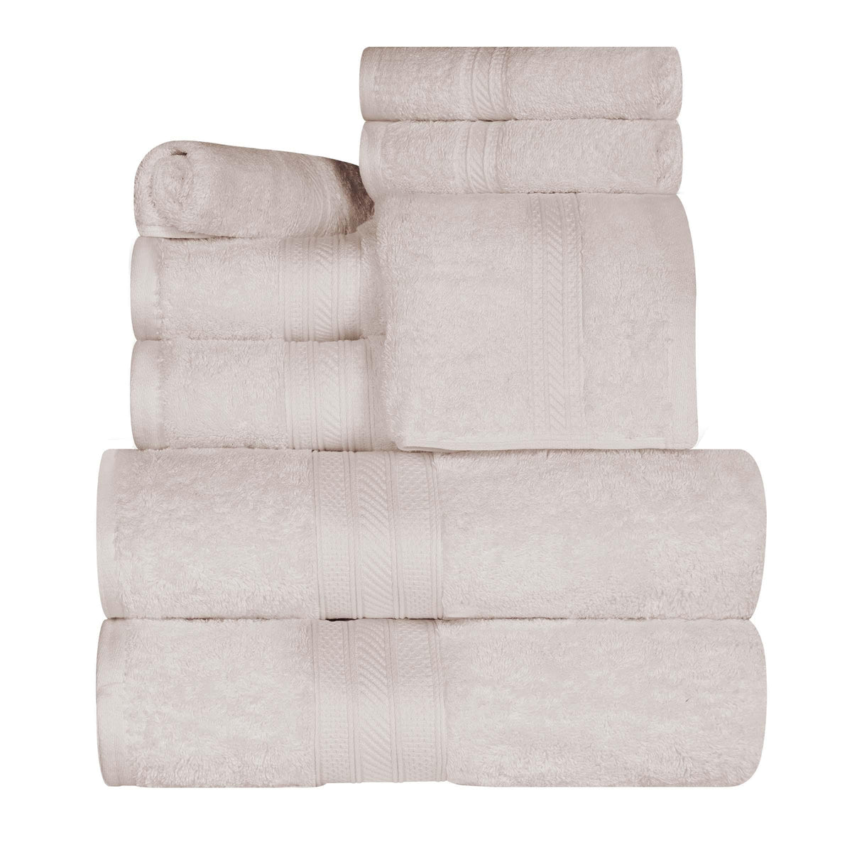 Atlas Cotton Plush Absorbent Heavyweight 8 Piece Towel Set - Blue Nile Mills