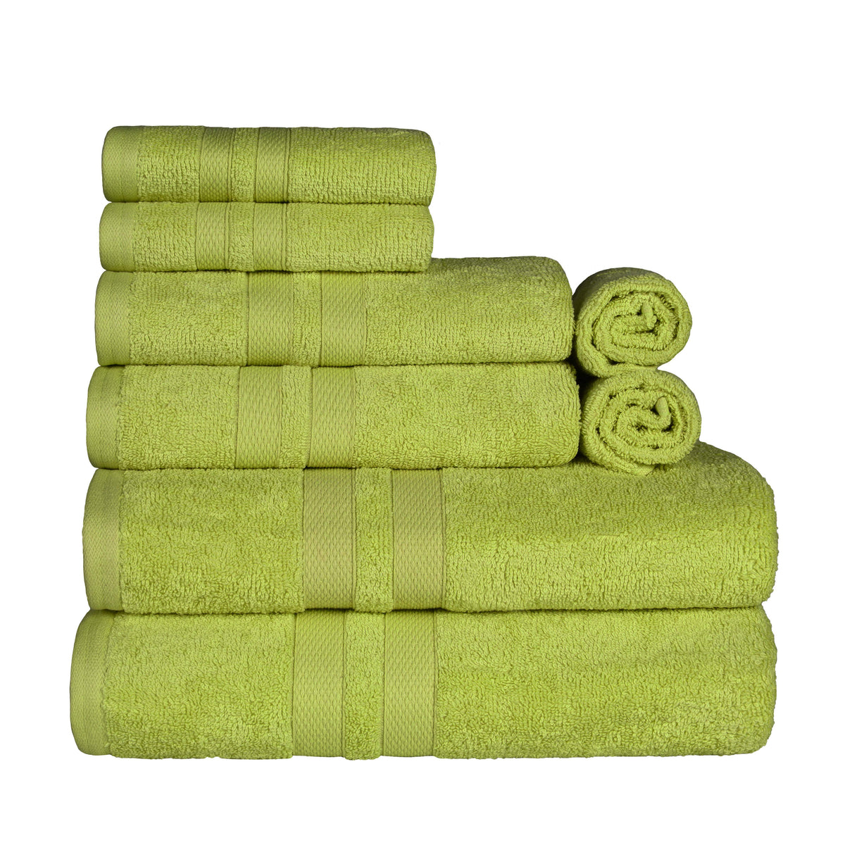 Ultra Soft Cotton Absorbent Solid Assorted 8 Piece Towel Set - Blue Nile Mills