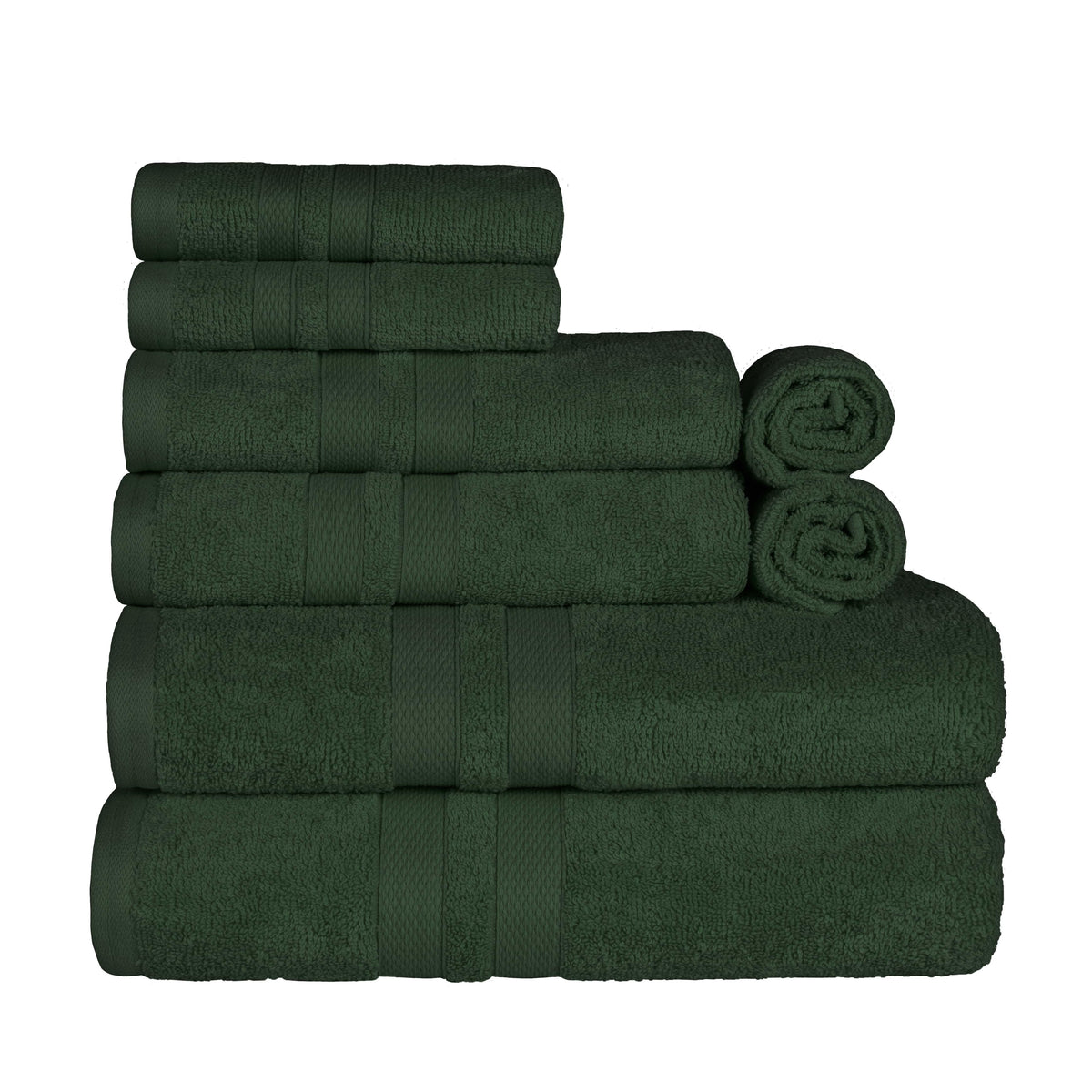 Ultra Soft Cotton Absorbent Solid Assorted 8 Piece Towel Set - Blue Nile Mills