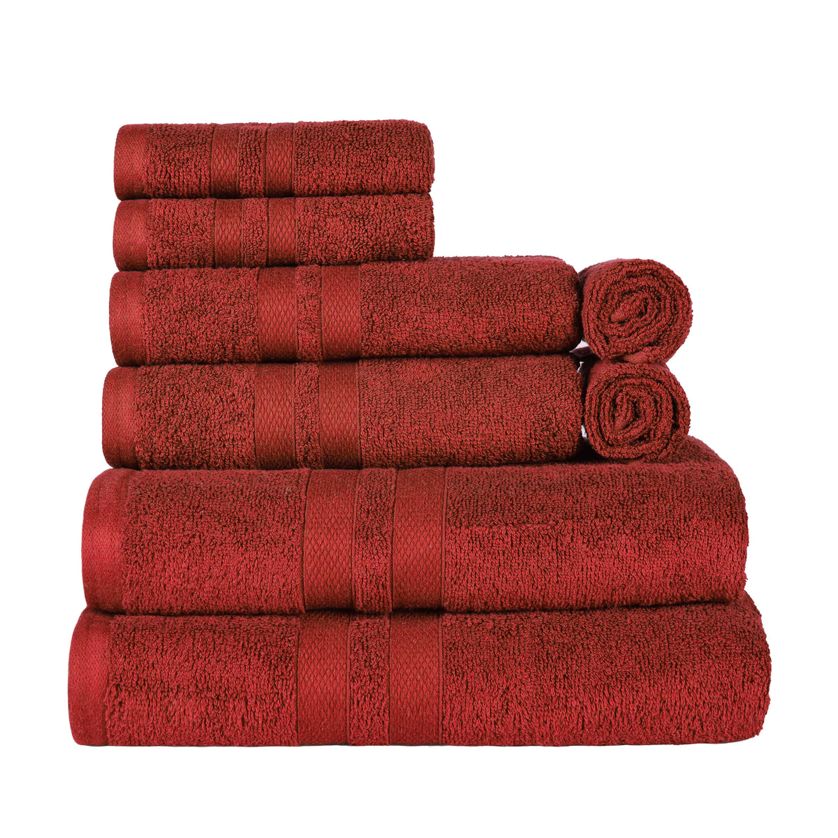 Ultra Soft Cotton Absorbent Solid Assorted 8 Piece Towel Set - Blue Nile Mills