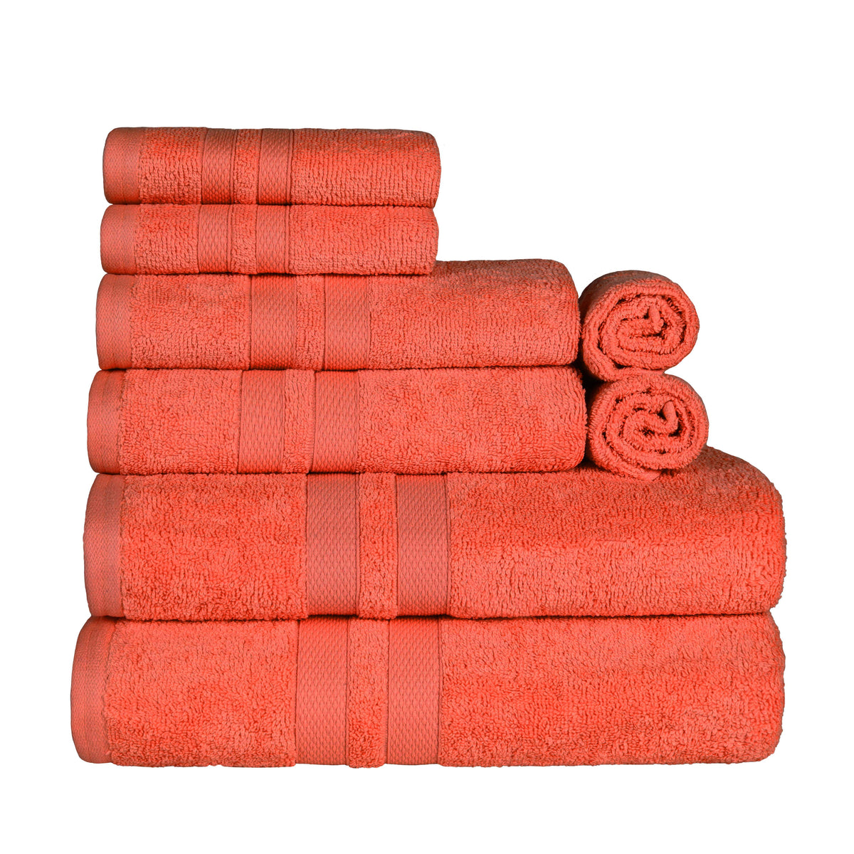 Ultra Soft Cotton Absorbent Solid Assorted 8 Piece Towel Set - Blue Nile Mills