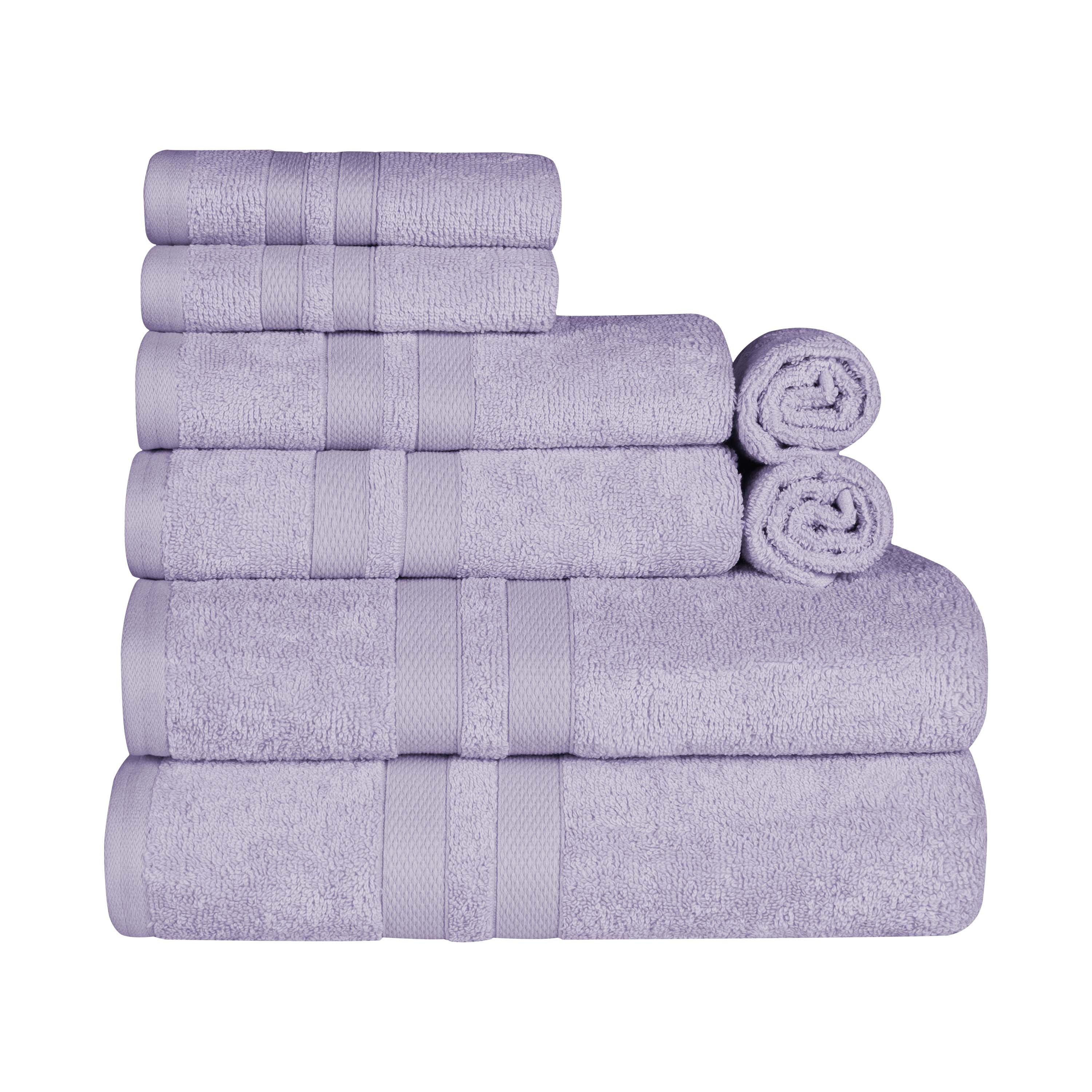 Ultra Soft Cotton Absorbent Solid Assorted 8 Piece Towel Set - Blue Nile Mills