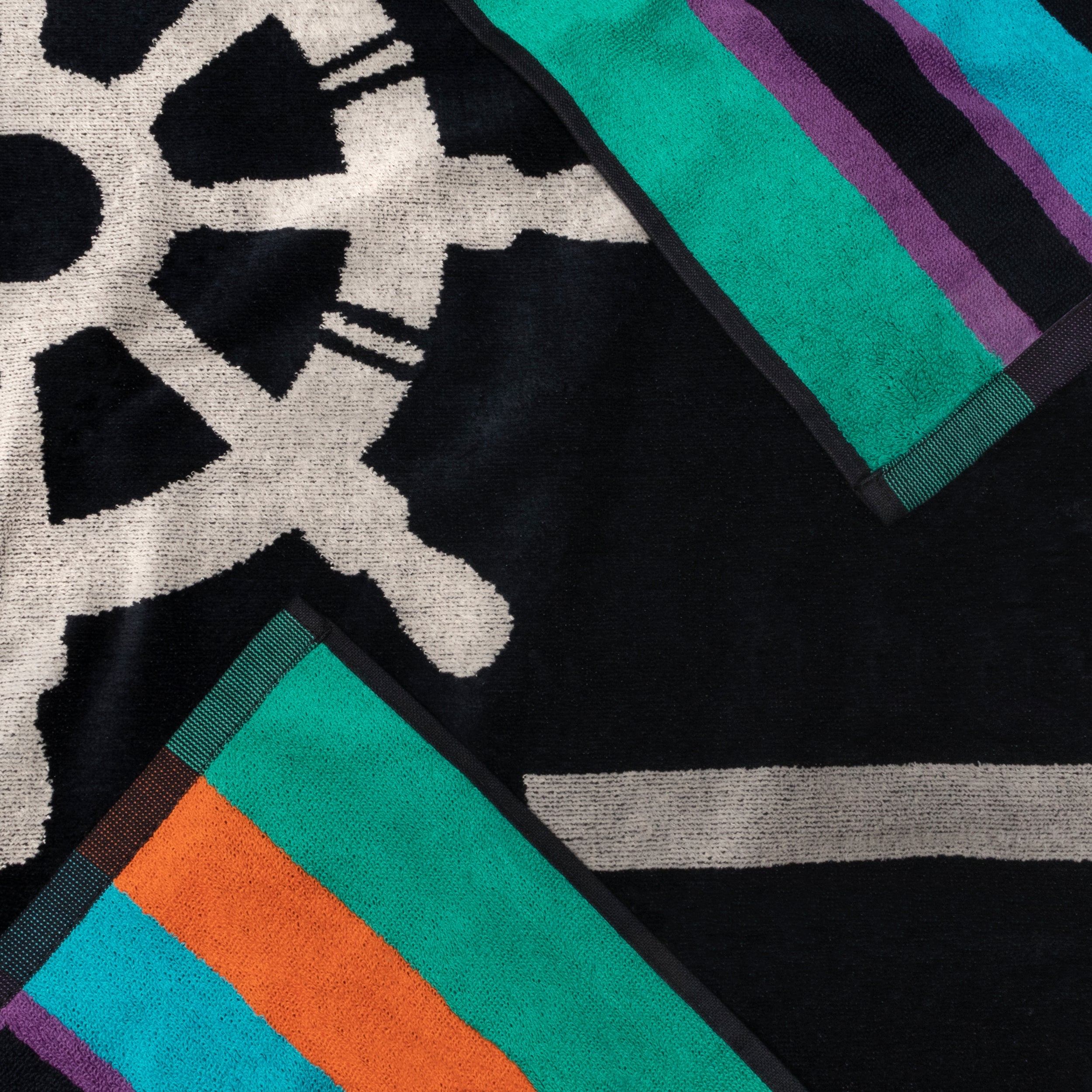 Retro Spin Wheel Oversized 2 Piece Beach Towel Set - Blue Nile Mills