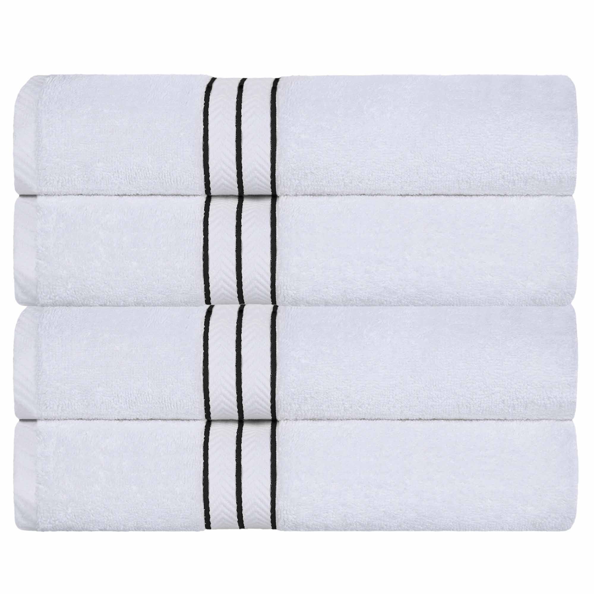Turkish Cotton Ultra Plush Solid Absorbent 4 Piece Bath Towel Set - Blue Nile Mills