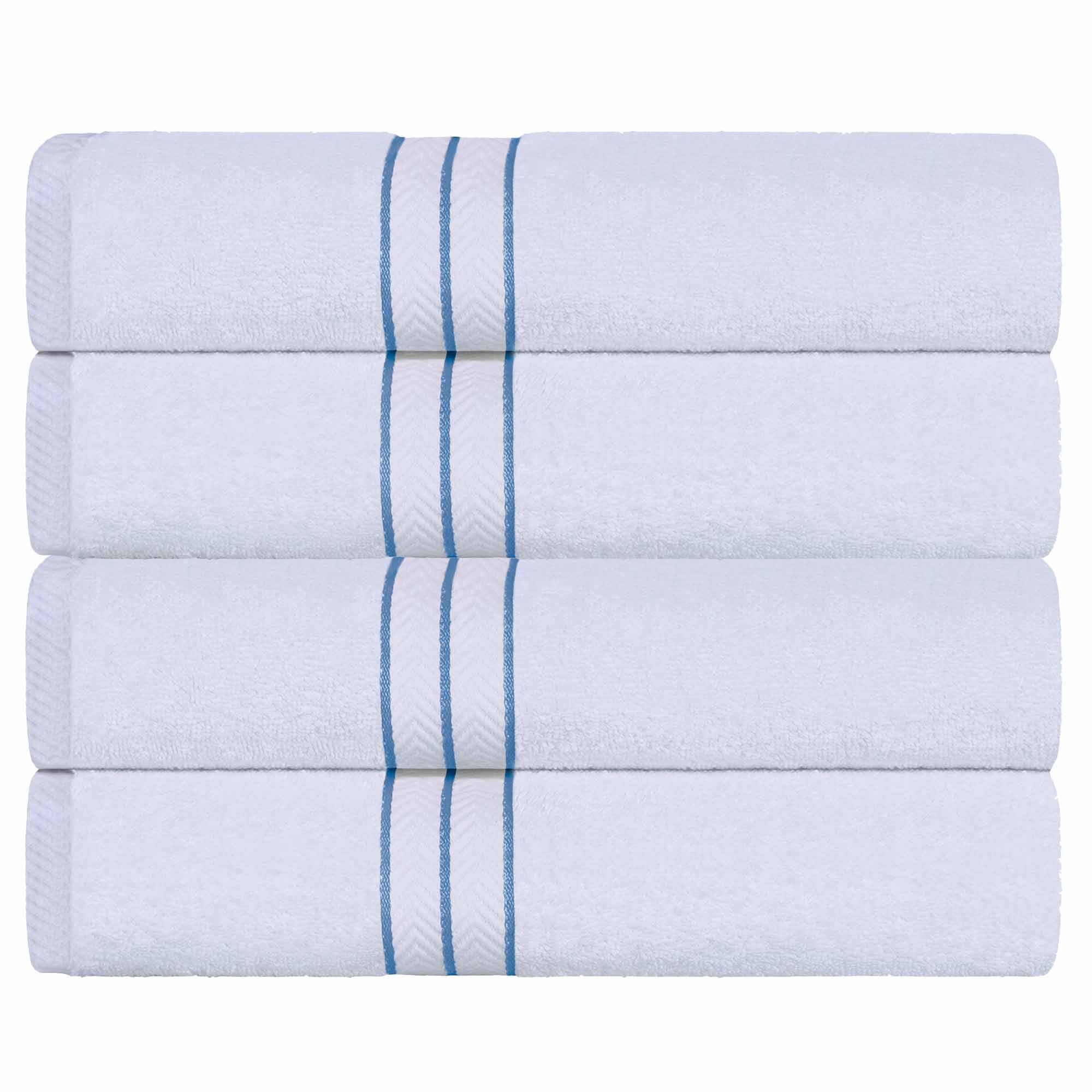 Turkish Cotton Ultra Plush Solid Absorbent 4 Piece Bath Towel Set - Blue Nile Mills