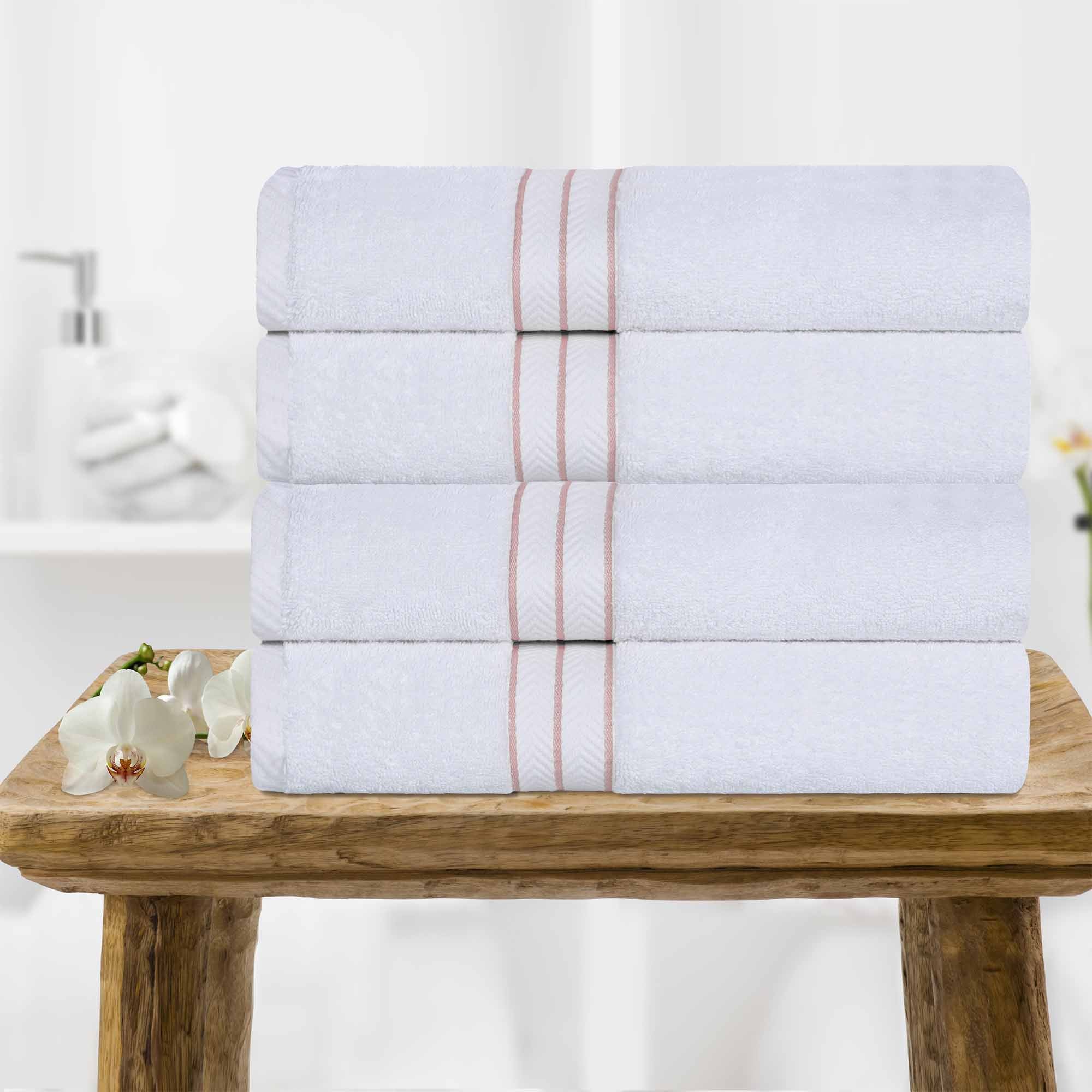 Turkish Cotton Ultra Plush Solid Absorbent 4 Piece Bath Towel Set - Blue Nile Mills