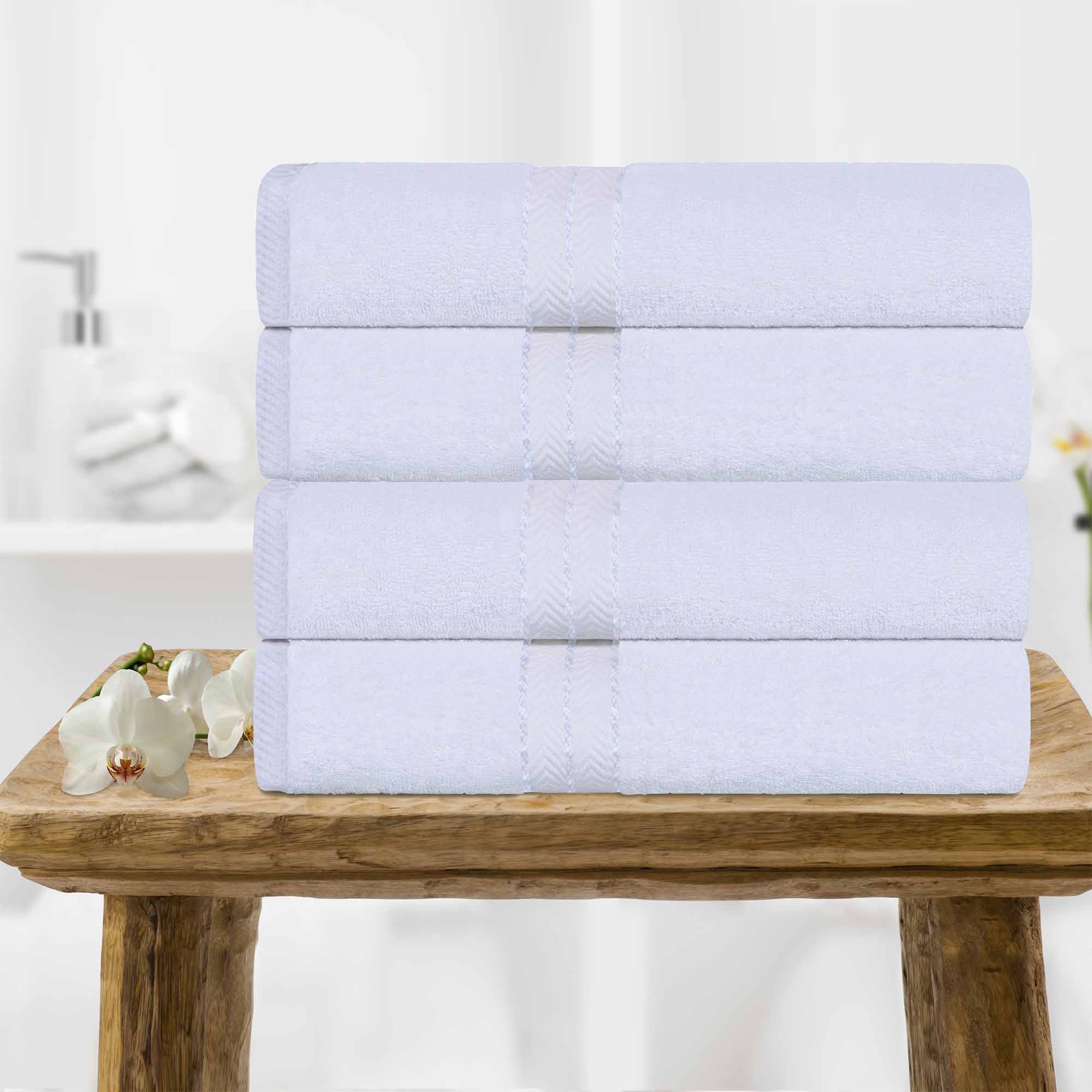 Turkish Cotton Ultra Plush Solid Absorbent 4 Piece Bath Towel Set - Blue Nile Mills