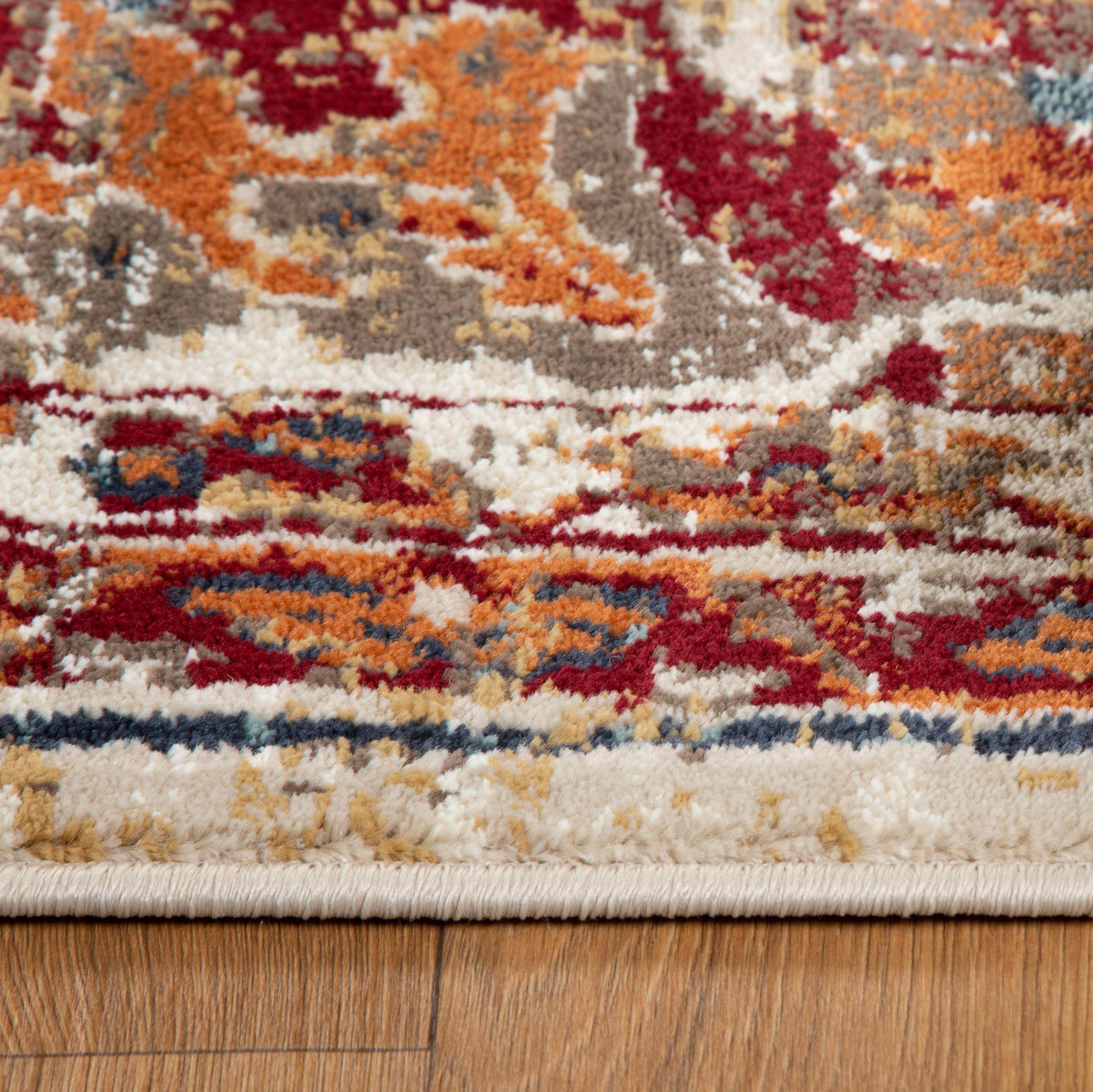 Abena Traditional Medallion Indoor Area Rug or Runner - Blue Nile Mills