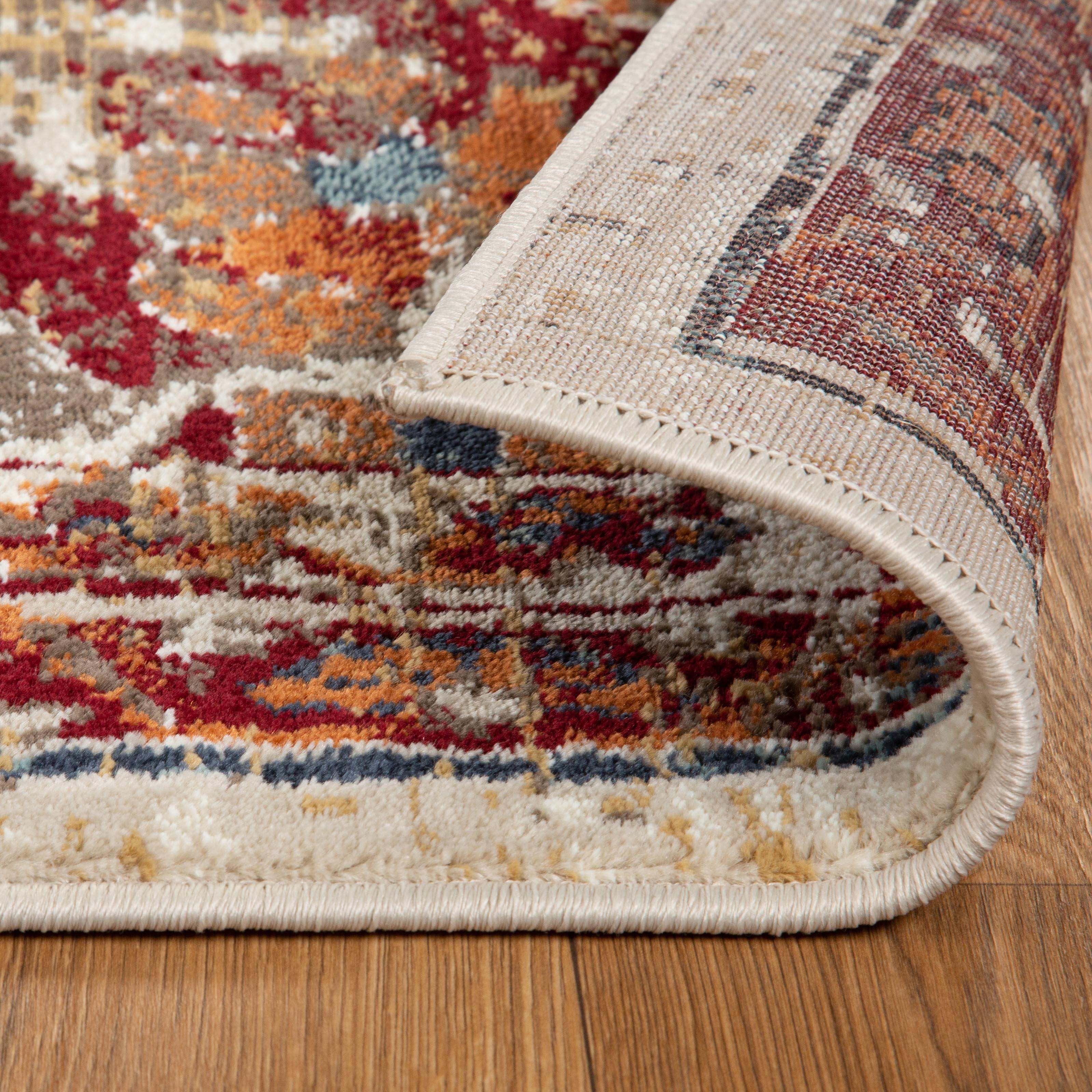 Abena Traditional Medallion Indoor Area Rug or Runner - Blue Nile Mills